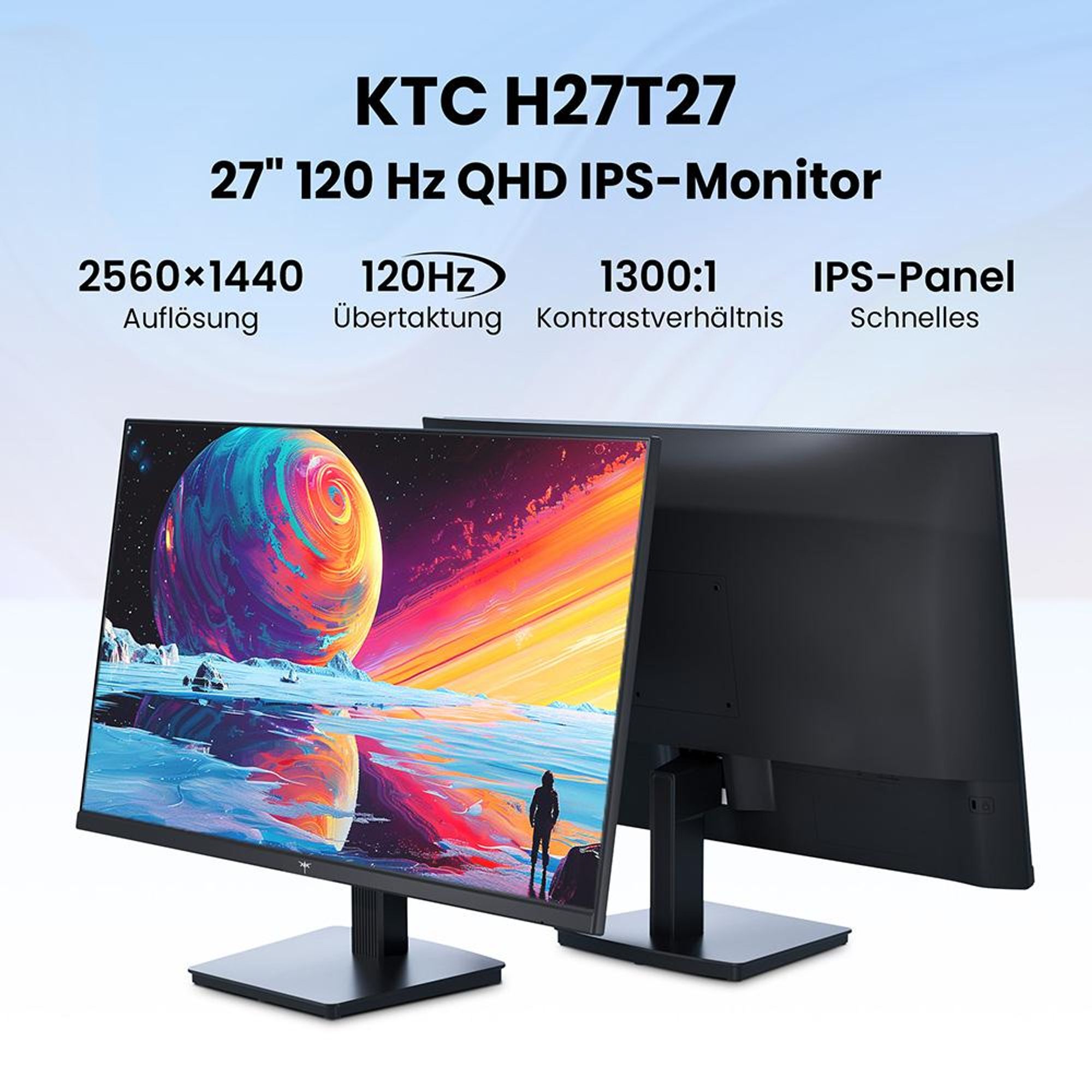 KTC H27T27 27 Zoll Gaming Monitor QHD 100Hz IPS HDR10 1ms