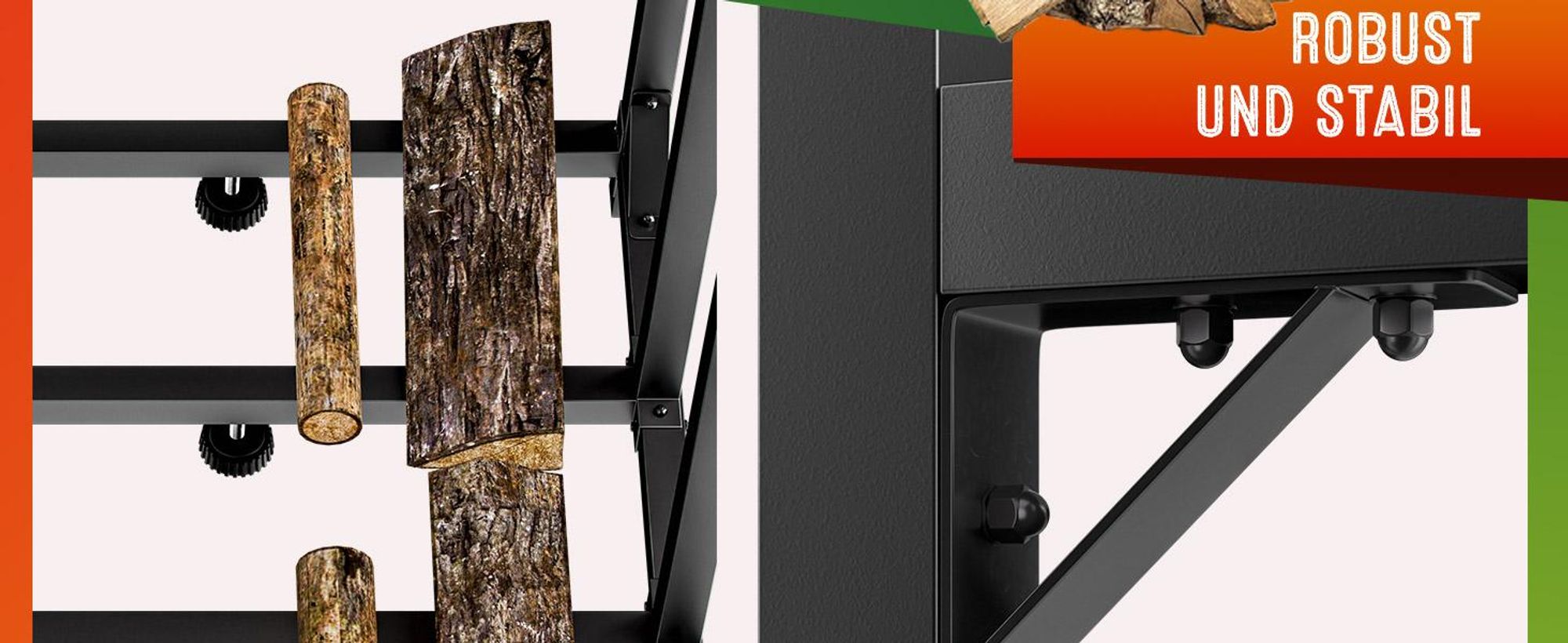 GARDEBRUK® Kaminholzregal XXL 198H x 163B x 70T cm