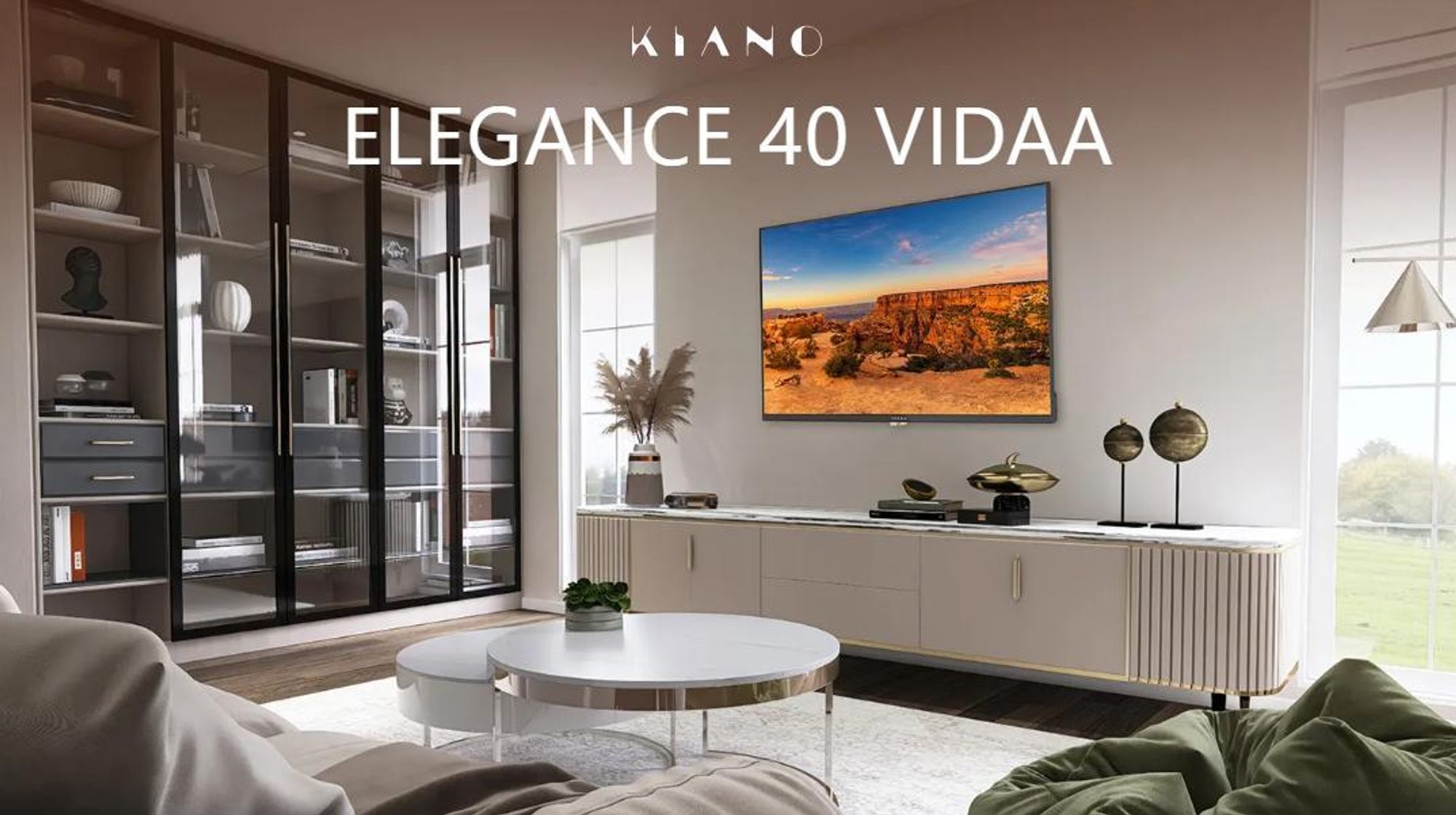 Kiano Fernseher - 40 Zoll - TV Smart - Full HD 40" - DLED - VIDAA - WiFi - Netflix Youtube HBO Prime - PVR-Recorder - Tuner DVB-T2/S2 - Dolby
