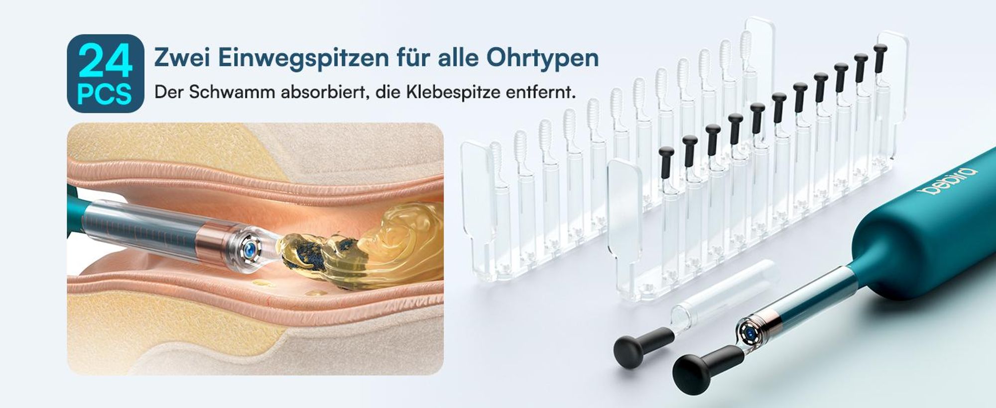 Bebird Ohrenschmalz Entferner Otoskop, 1080P HD WiFi Ohrenreiniger Kamera, Ohr Kamera , Wasserdicht Ohrenspiegel, 360°-Kamera Kinder, 30 Ersatzspitzen
