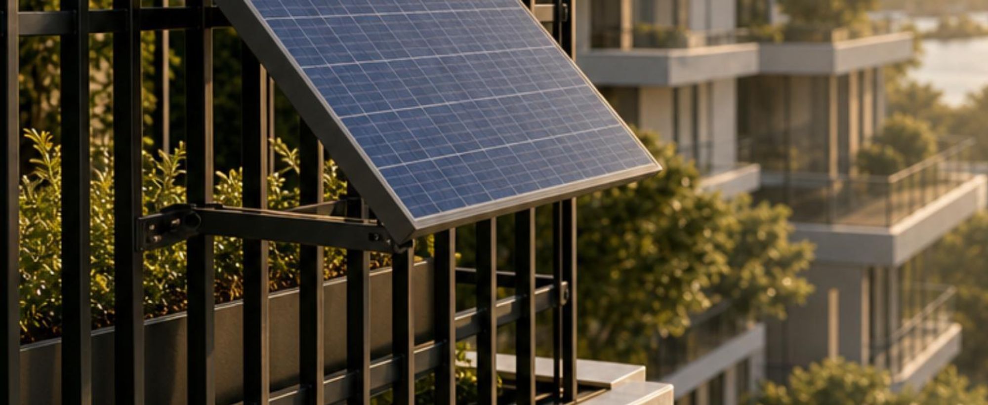 4x Balkonkraftwerk Halterung ECKIG│Balkon Geländer Halterung für alle Solarpanel Arten│Solarmodul Halterung aus robustem Aluminium für Eckige Geländer