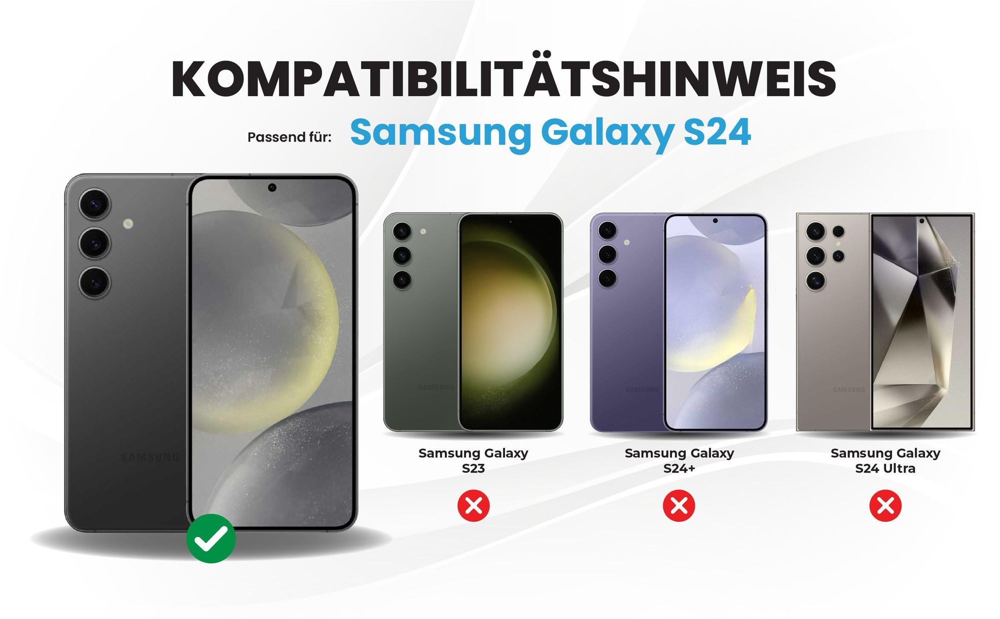 Kompatibilitätshinweise Hülle für Samsung Galaxy S24