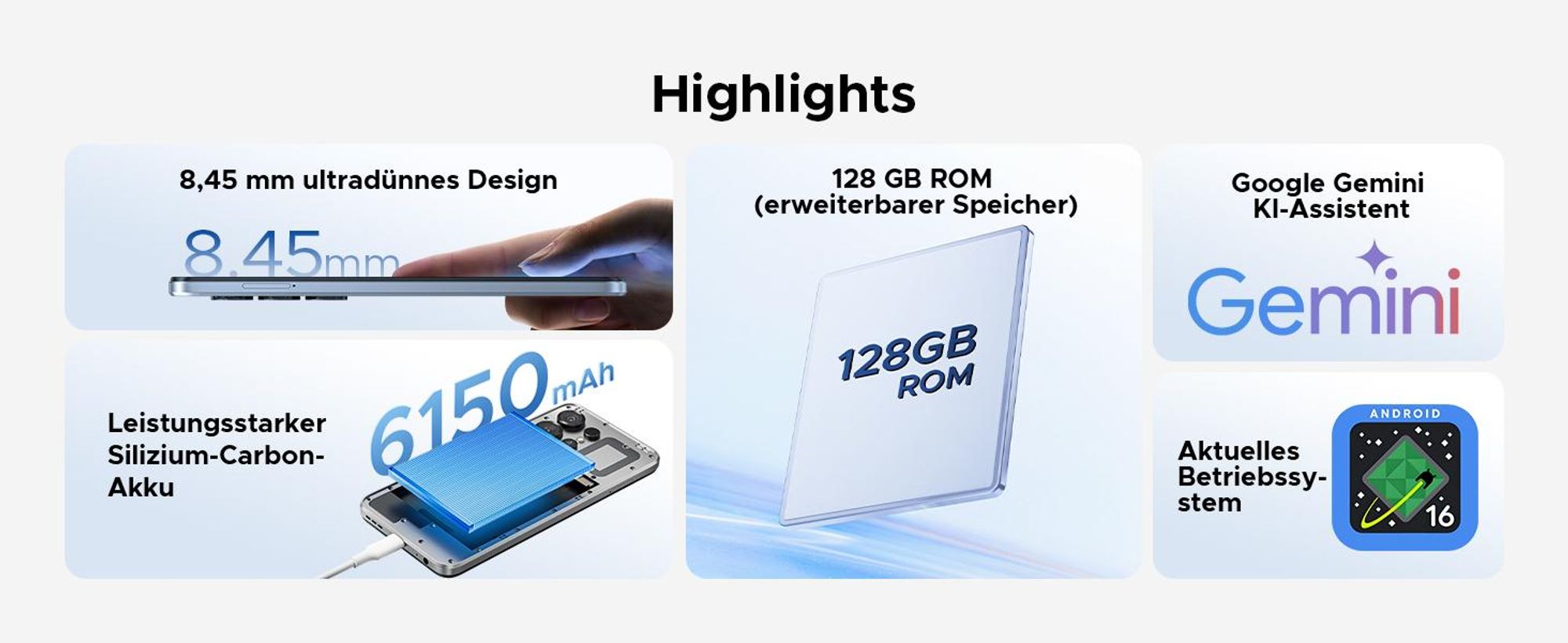 DOOGEE Note56X Pro Smartphone Handy, Android 16, 6,56" 90Hz, 6150mAh Akku, 32GB+128GB, 4G, 13MP, NFC, Fingerabdruck, OTG, ohne Vertrag
