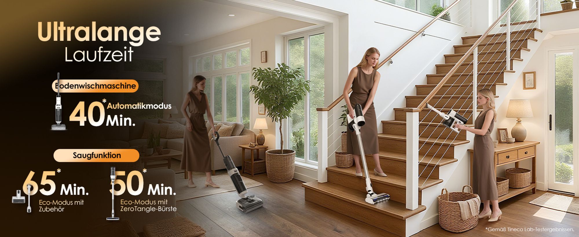 Tineco Floor ONE Switch S6 Stretch Nass Trockensauger 180° Lay-Flat 85°C Flashdry 5-in-1 Selbstreinigung Handstaubsauger, Anti-Tangle, Kantenreinigen