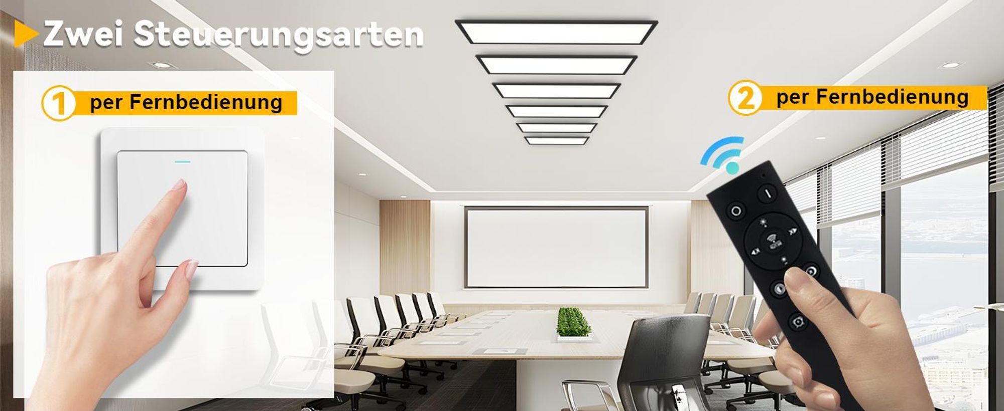 ZMH LED panel čierny stmievateľný 120 x 30 cm Stropné svetlo do bytu Kancelária s diaľkovým ovládaním Obývacia izba Lampa 48W