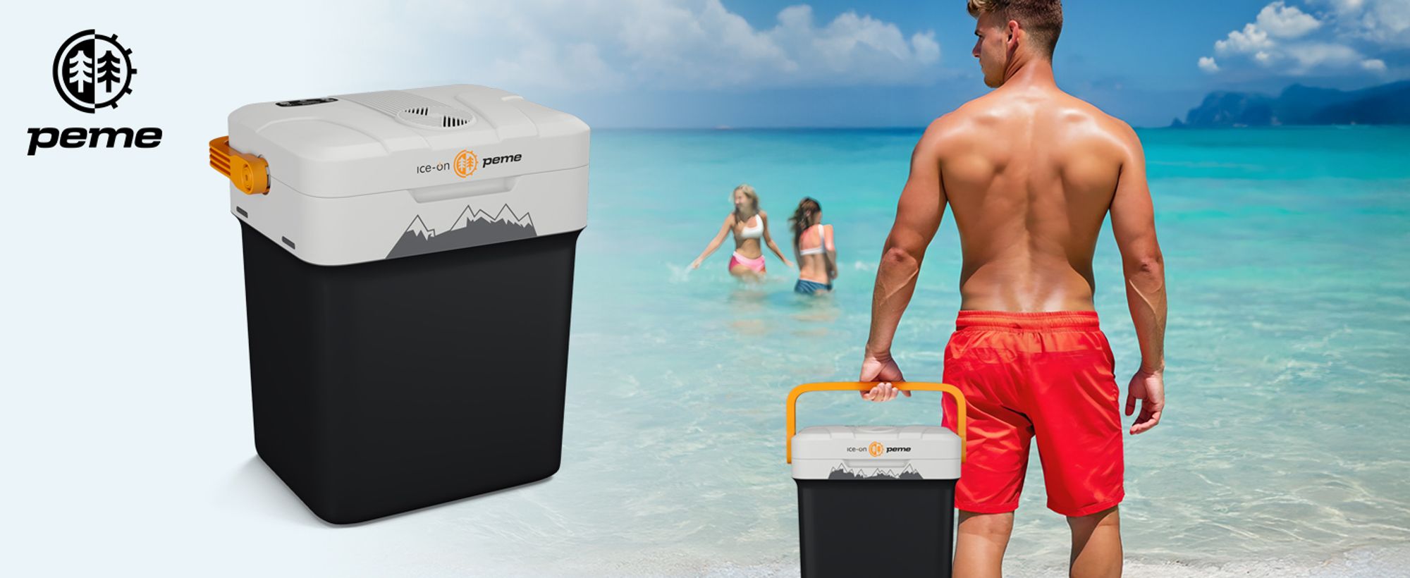 PEME Essential 26L Elektrische Kühlbox Auto - und Steckdose Thermoelektrisch Kühltasche PKW Camping Mini Kühlschrank Warmhaltebox Outdoor Extrem Leise
