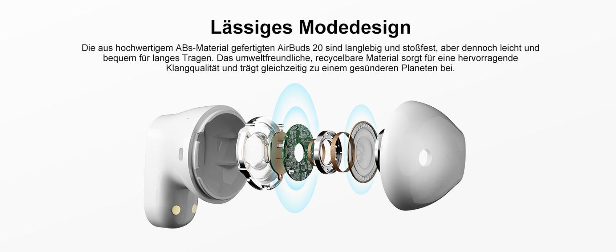 Blackview AirBuds 20 Kabellos In Ear Kopfhörer, Bluetooth 5.0/5.4, DNS Noise Cancelling, 10 Minuten aufladen 60 Minuten, IPX4, fur Android und lOS
