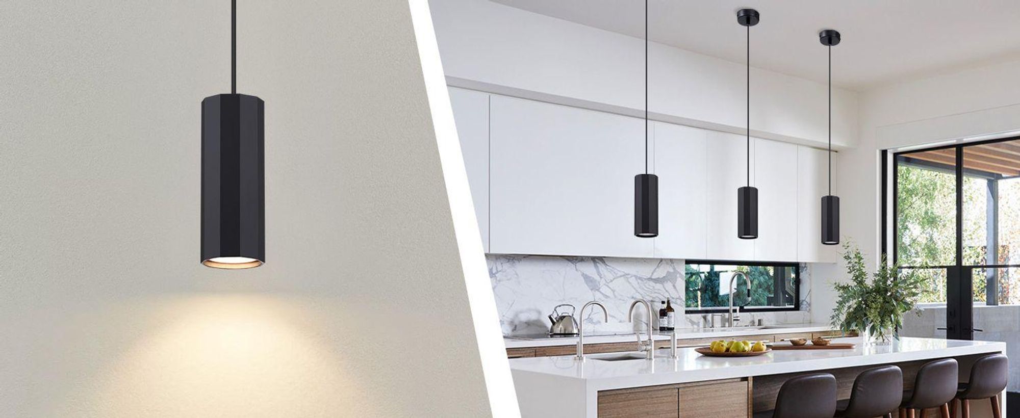 ZMH Hanglamp, zwart, metaal, 1 lichtpunt, pendelarmatuur, GU10, modern, industriële hanglamp voor woonkamer, eetkamer, keuken, slaapkamer