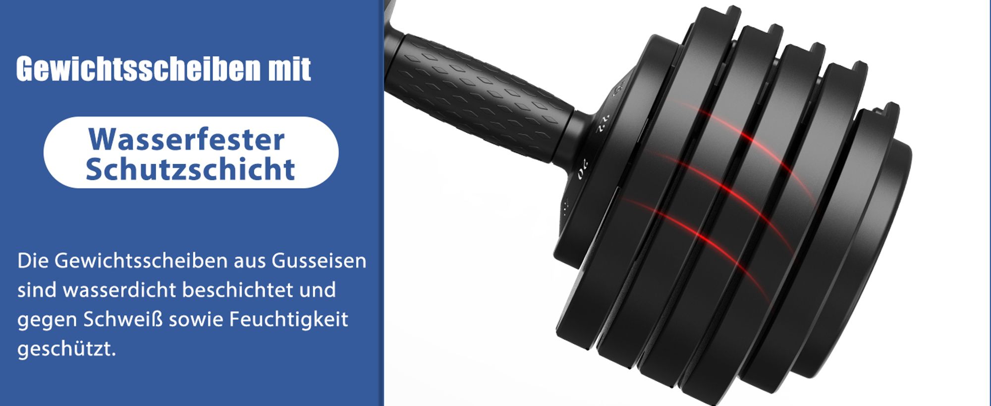 DH FitLife 25kg verstellbare Hanteln 4 bis 25 KG mit 10 Gewichtsstufen, Kurzhanteln Hanteln Set mit Hantelscheiben, Variable Gewichte 10 in 1