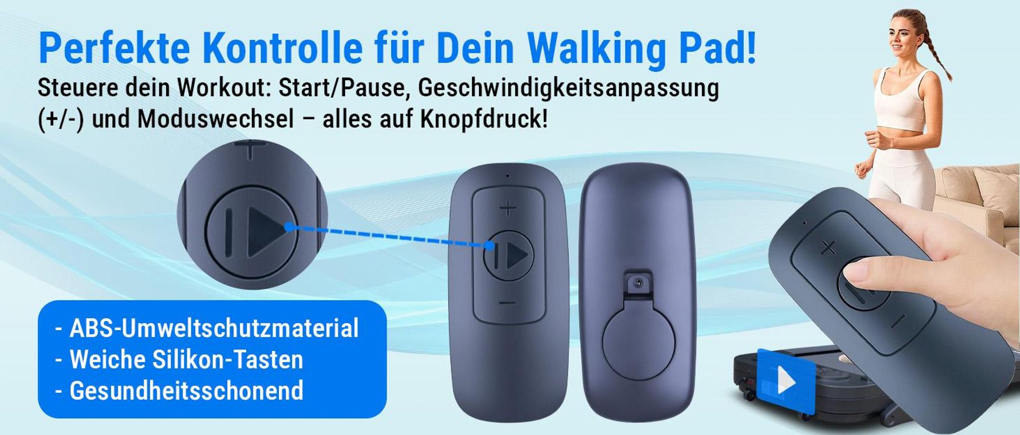 Walking Pad Laufband klappbar AsVIVA T25 Heimtrainer bis 6 km/h mit 5% Steigung leise kompakt für Zuhause & Büro