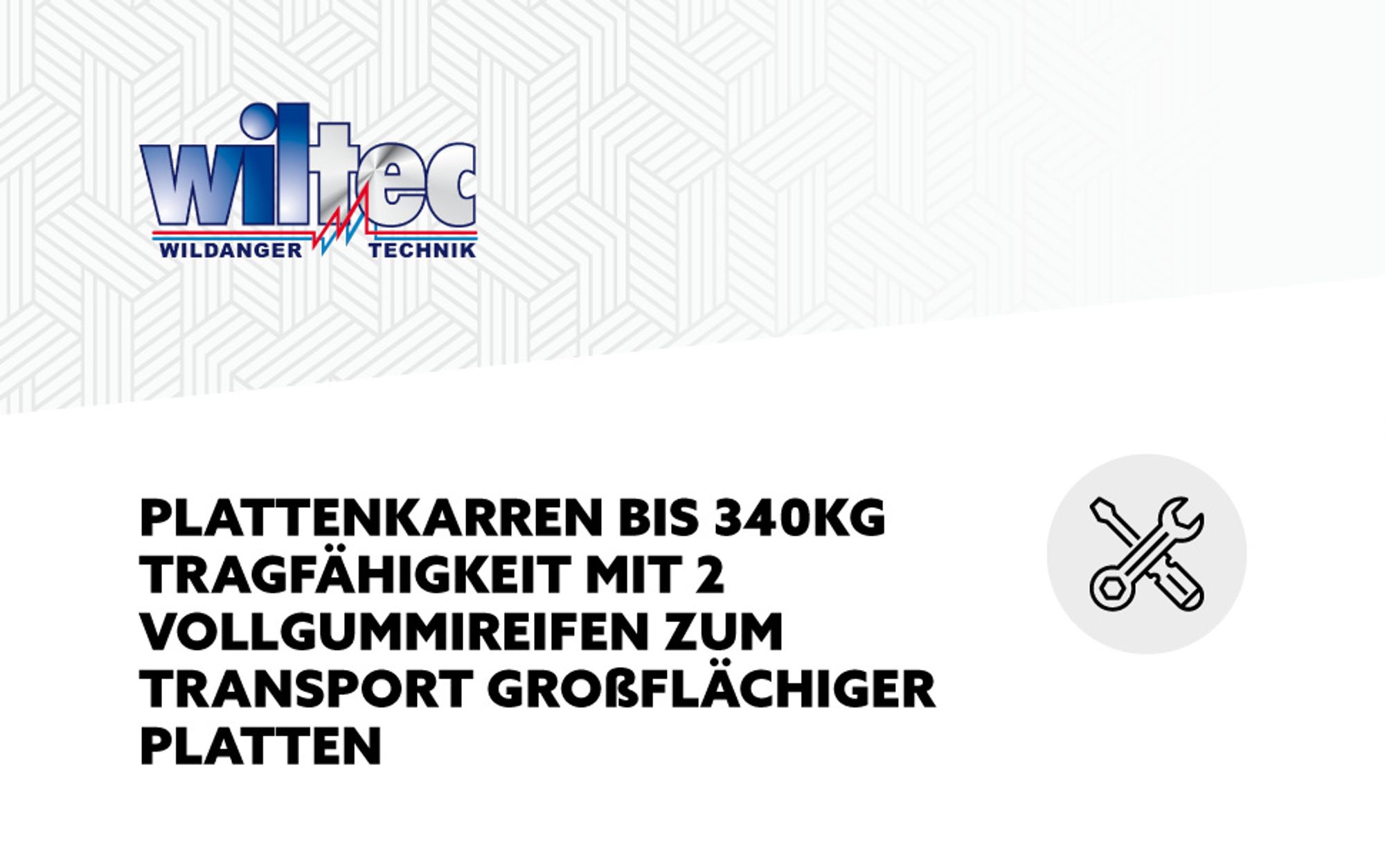Wiltec Plattenkarren bis 300 kg mit 2 Vollgummi Rädern, Plattenwagen zum Transport großflächiger Platten u. v. m.
