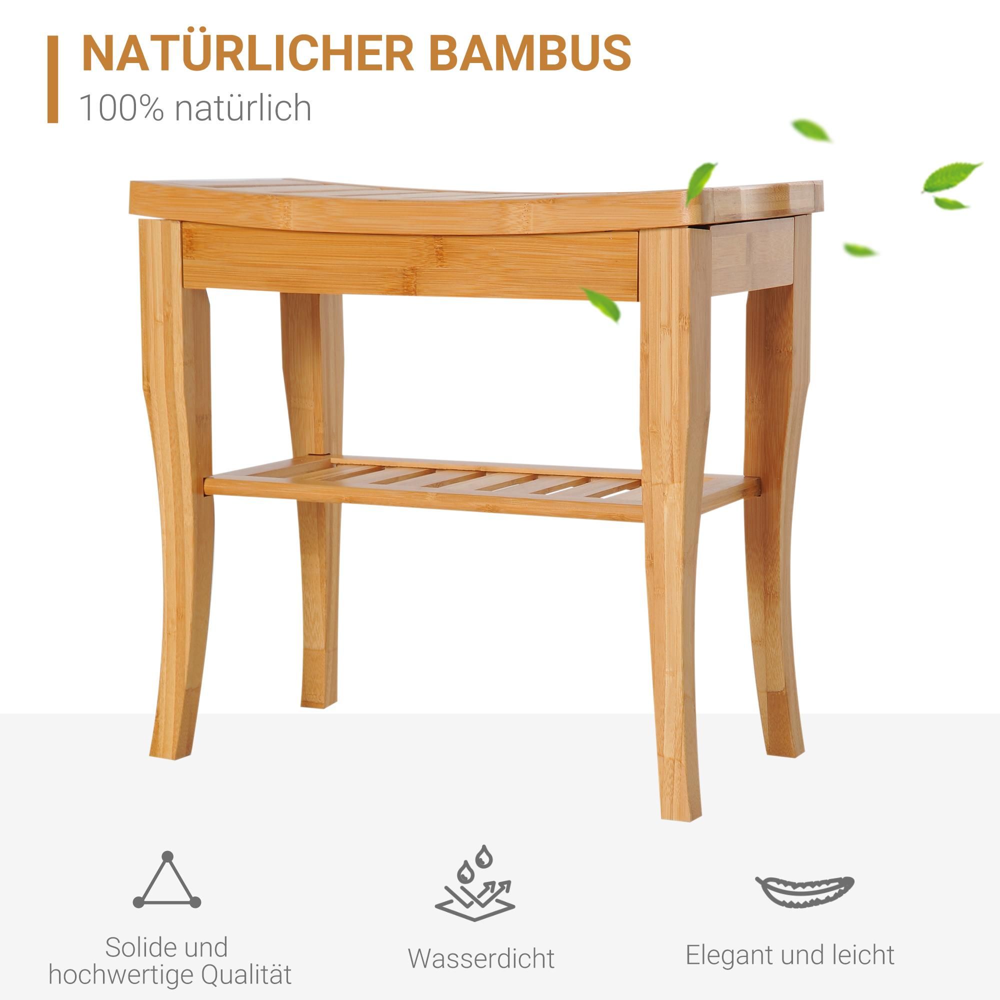 Badstuhl Badhocker Naturholz