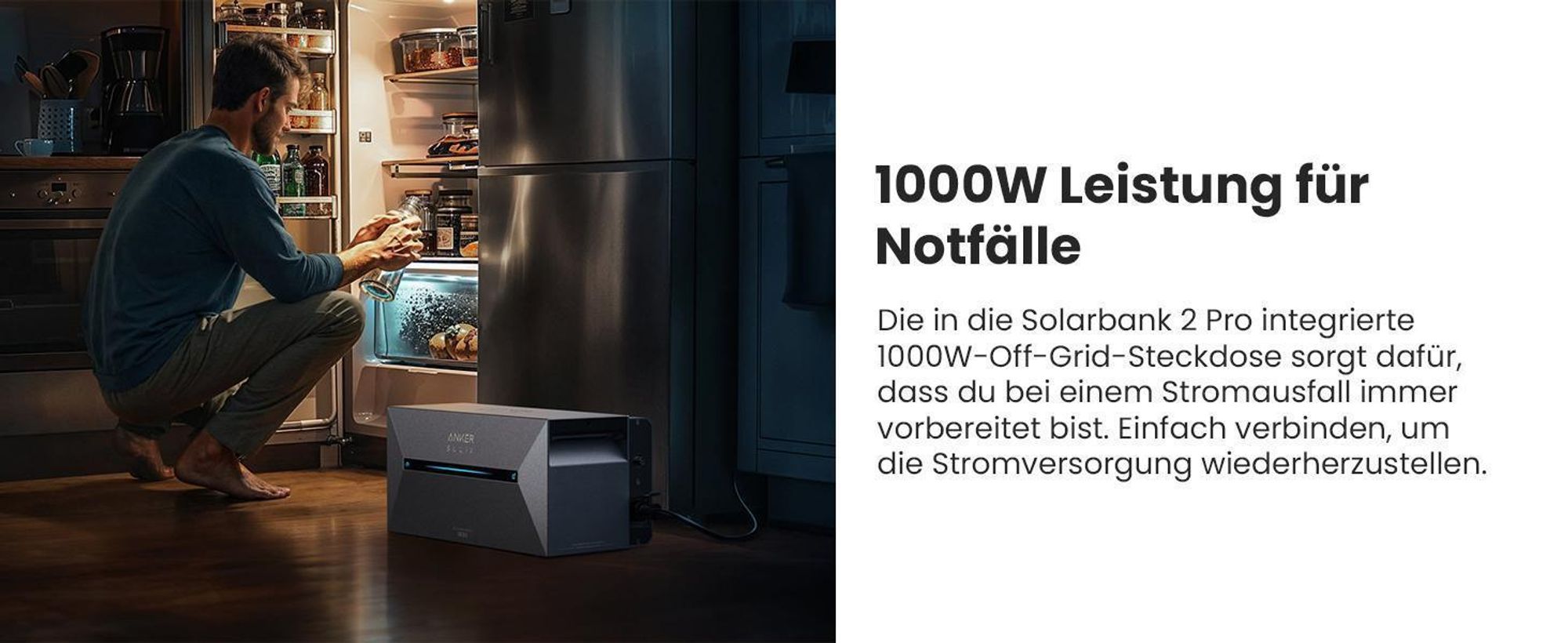 Powerness Balkonkraftwerk mit Speicher Anker SOLIX Solarbank 2 E1600 Pro & 1000W Full Black Bifazial Solarmodule & Anker Smart Meter (0% MwSt)