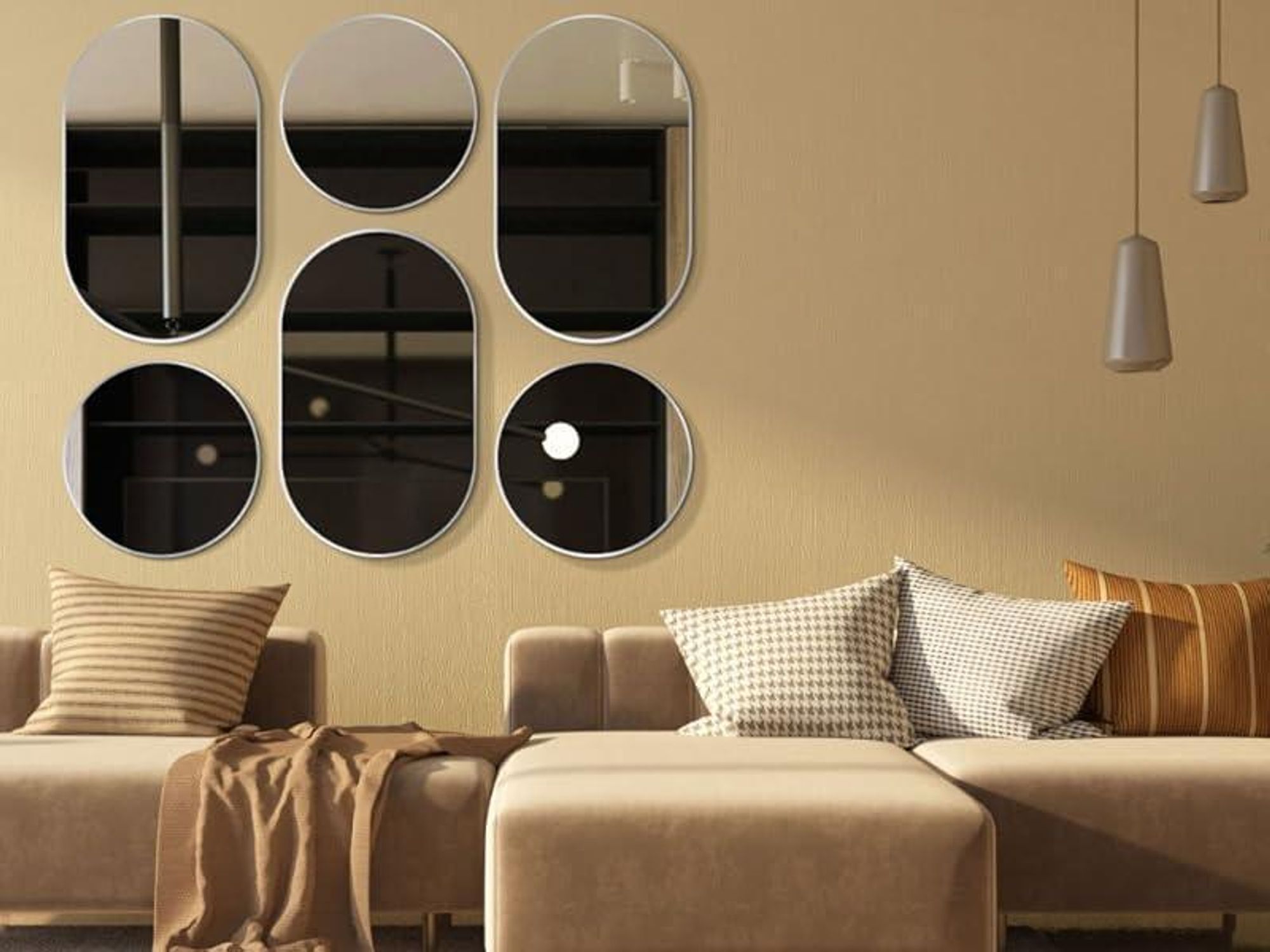HOKO Miroir déco Design Moderne Miroir mural ovale 60 x 100 cm avec cadre. Montage HAUT et PERPENDANT.  Miroir de courtoisie, miroir de maquillage, pour salle de bain, couloir