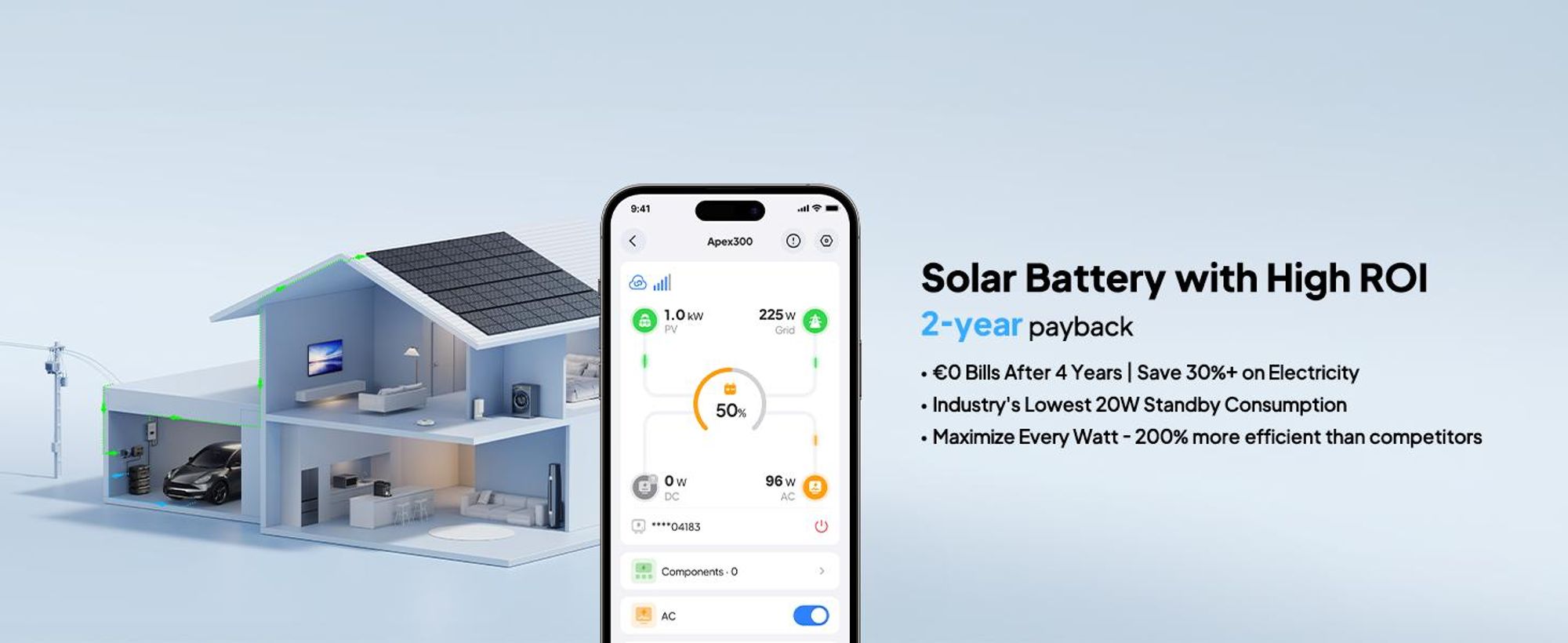 BLUETTI Apex 300: Zonnengenerator met 2764,8 Wh LFP-batterij, reservebatterij met 4 AC-uitgangen van 3840 W, geschikt voor thuisgebruik, campers en noodsituaties