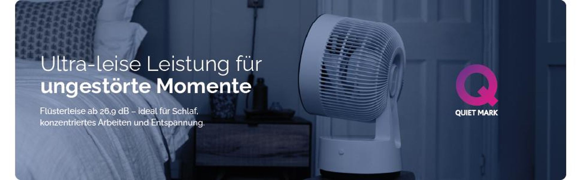 MeacoFan Sefte® 20cm Ventilator mit Akku, leise ab 27dB ,Fernbedienung und Oszillation