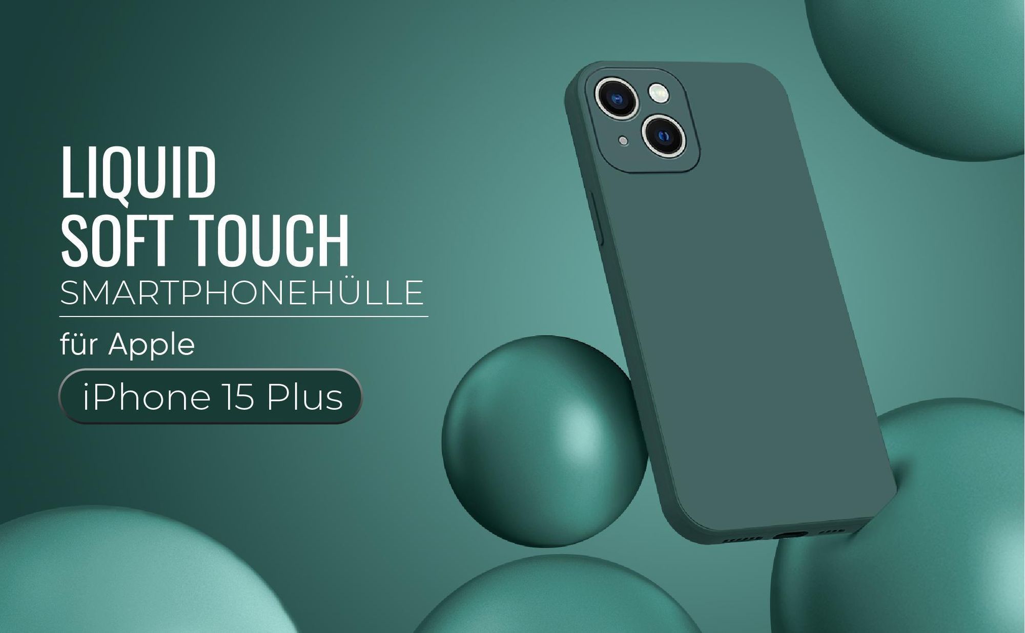 Liquid Soft Touch Smartphone Hülle in Grün für Apple iPhone 15 Plus