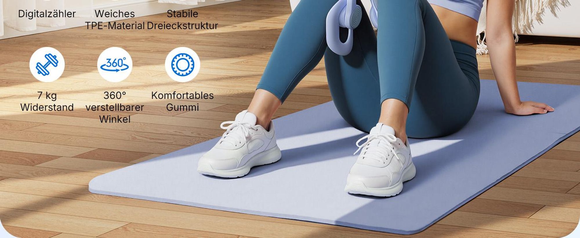360° drehbarer Beckenboden- & Oberschenkeltrainer – LED-Display, kompakt & tragbar, für Gesäß, Rücken & Arme, Postnatale Rückbildung, Zuhause & Büro