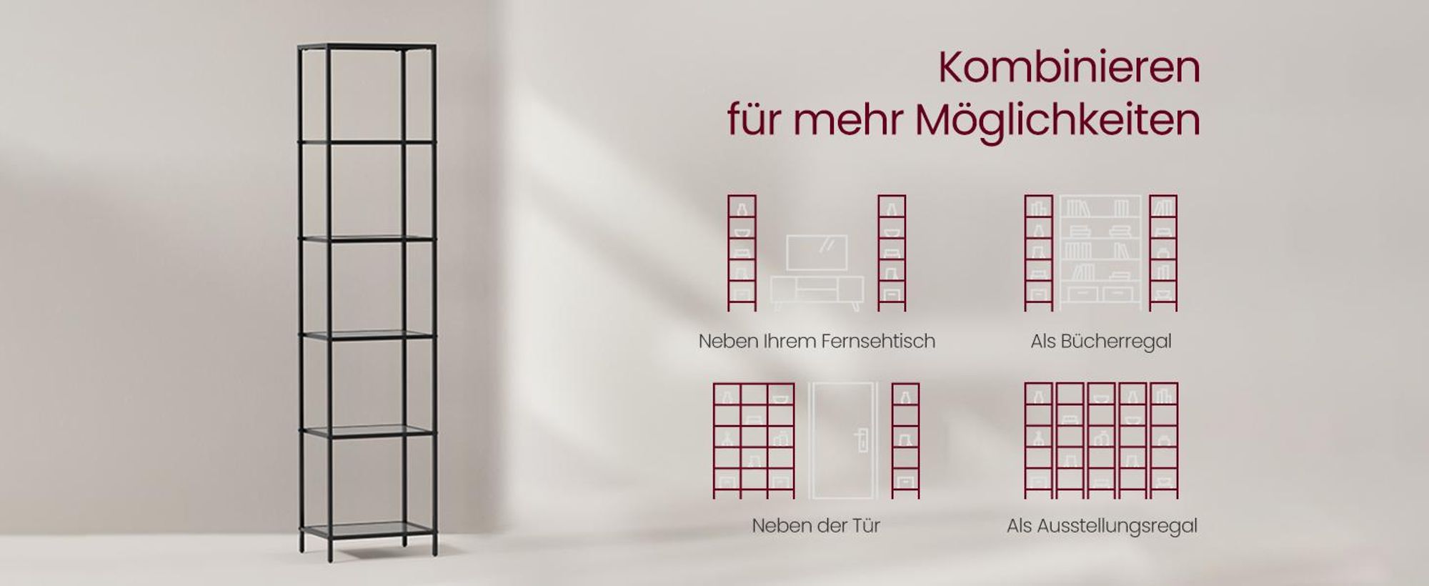 VASAGLE Standregal Bücherregal Badregal 6 Ebenen Küchenregal schmal Regal