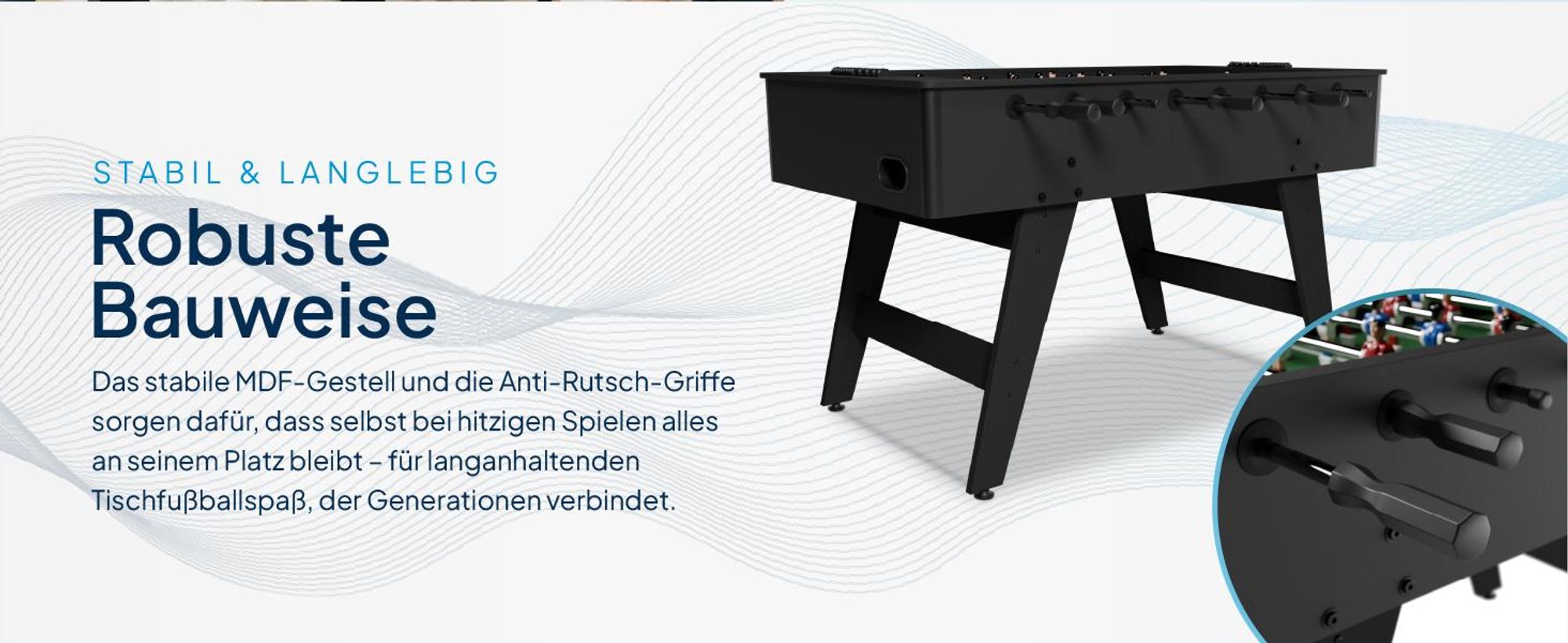 Artsport Tischkicker ProKick - Kickertisch mit Torzähler – Schwarz