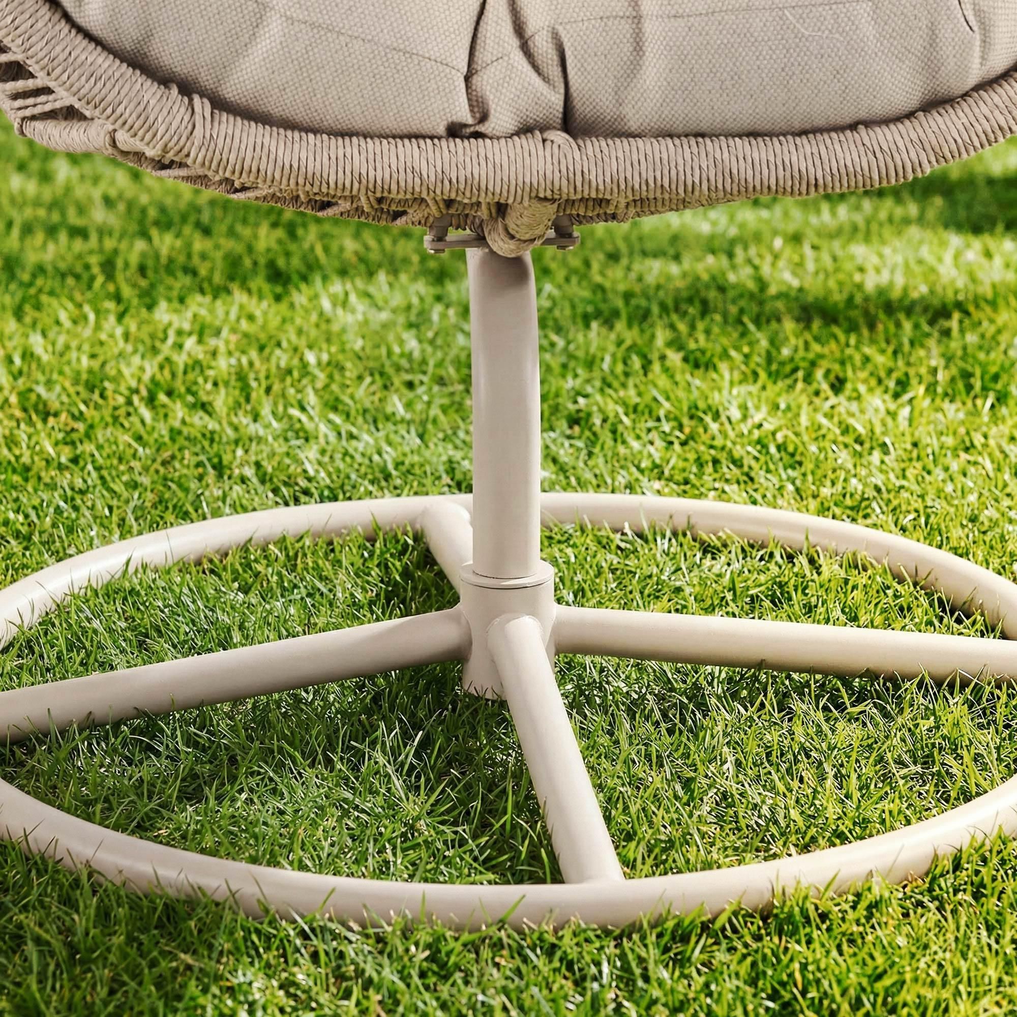 di volio Gartensessel ORTA - beige, Lounge Sessel aus PE-Rattan mit Stahlgestell, bequem & wetterfest