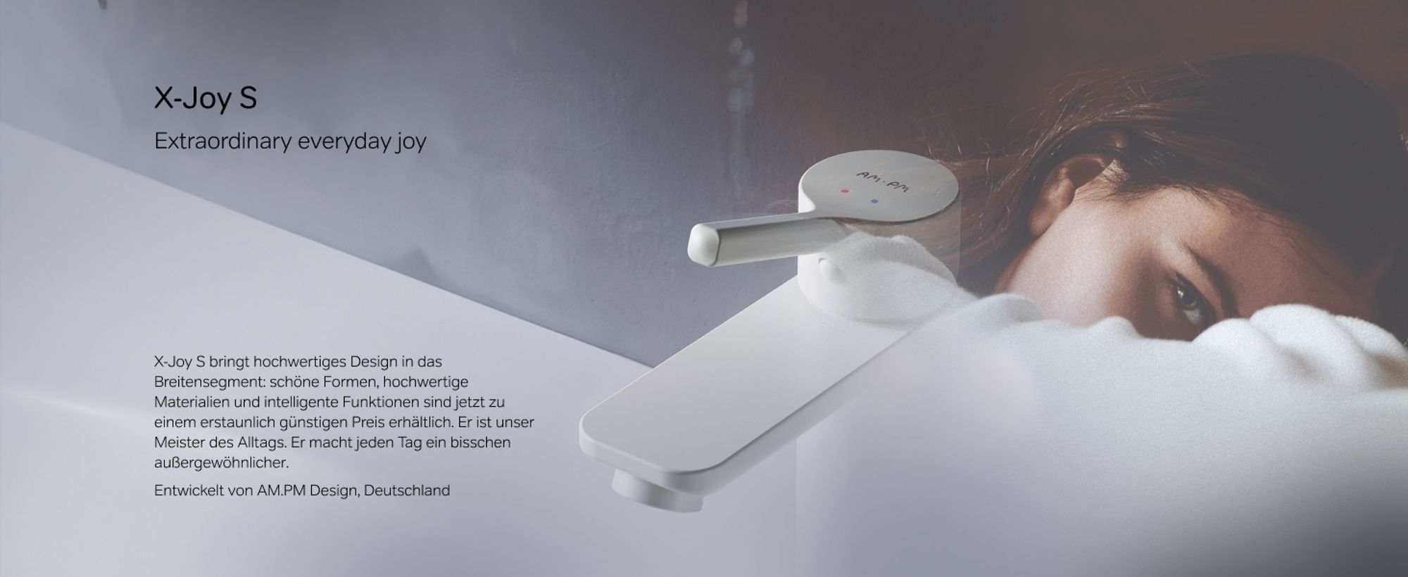 AM.PM Badarmatur mit Pop-Up Ablaufventil für Waschbecken Wasserhahn Bad Schwarz Waschtischarmatur mit Ablaufgarnitur 1 1/4 Zoll Messing Ventil Ablauf