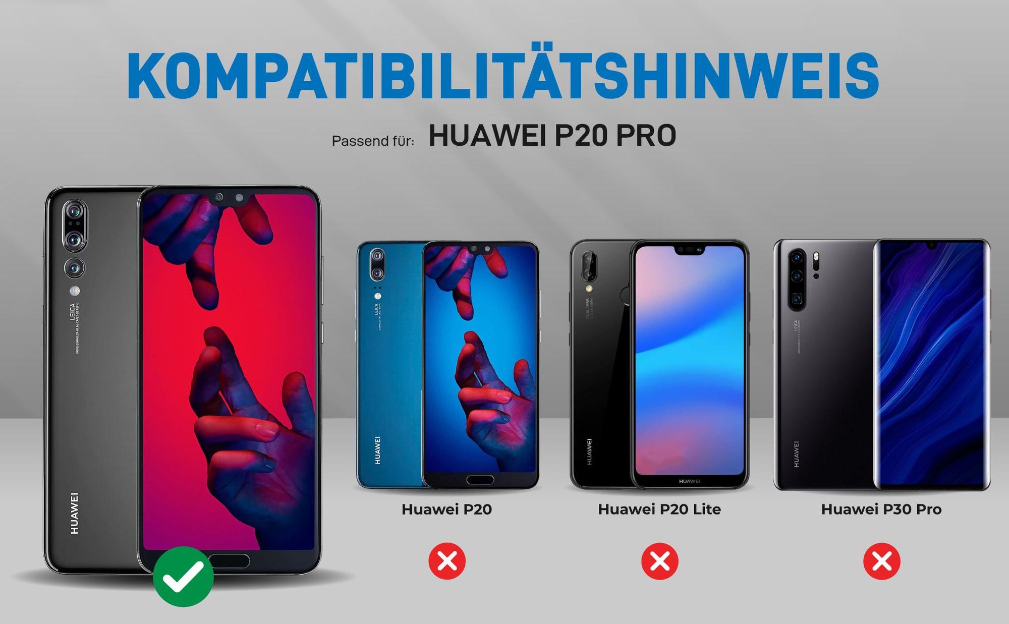 Kompatibilitätshinweise Hülle für Huawei P20 Pro
