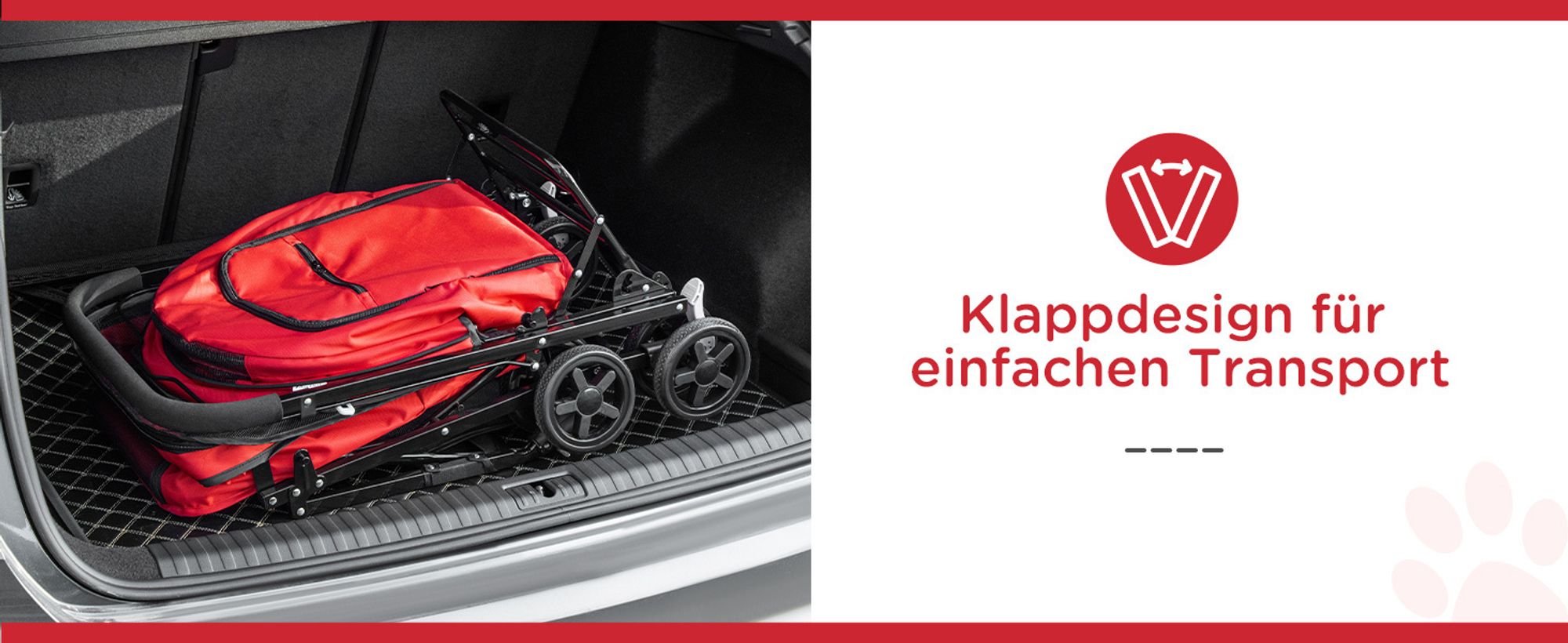 PawHut Hundebuggy Hundewagen für kleine Hunde Katzen Pet Stroller Oxford Rot