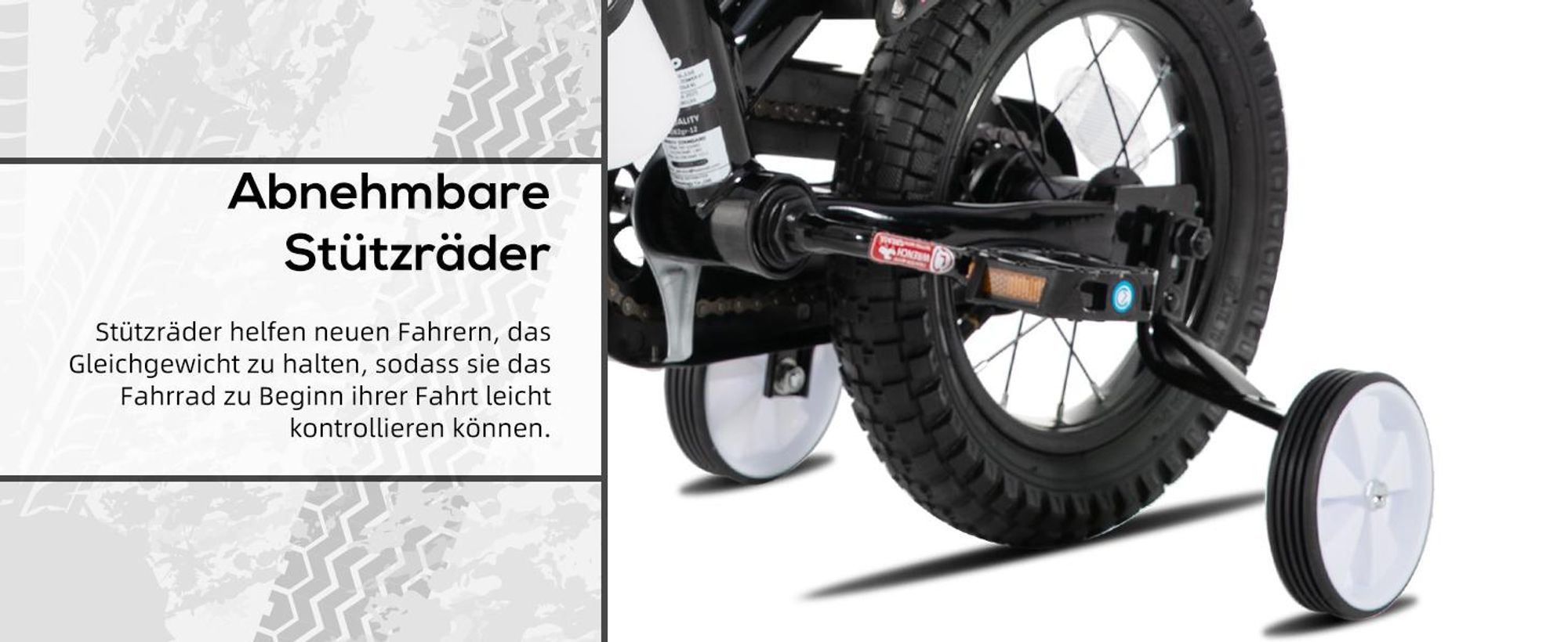 JOYSTAR 12 Zoll Kinderfahrrad im Motorradstil für 3-8 Jahren Jungen und Mädchen mit Stützrädern, Getränkehalter und Schutzblechen, Rosa