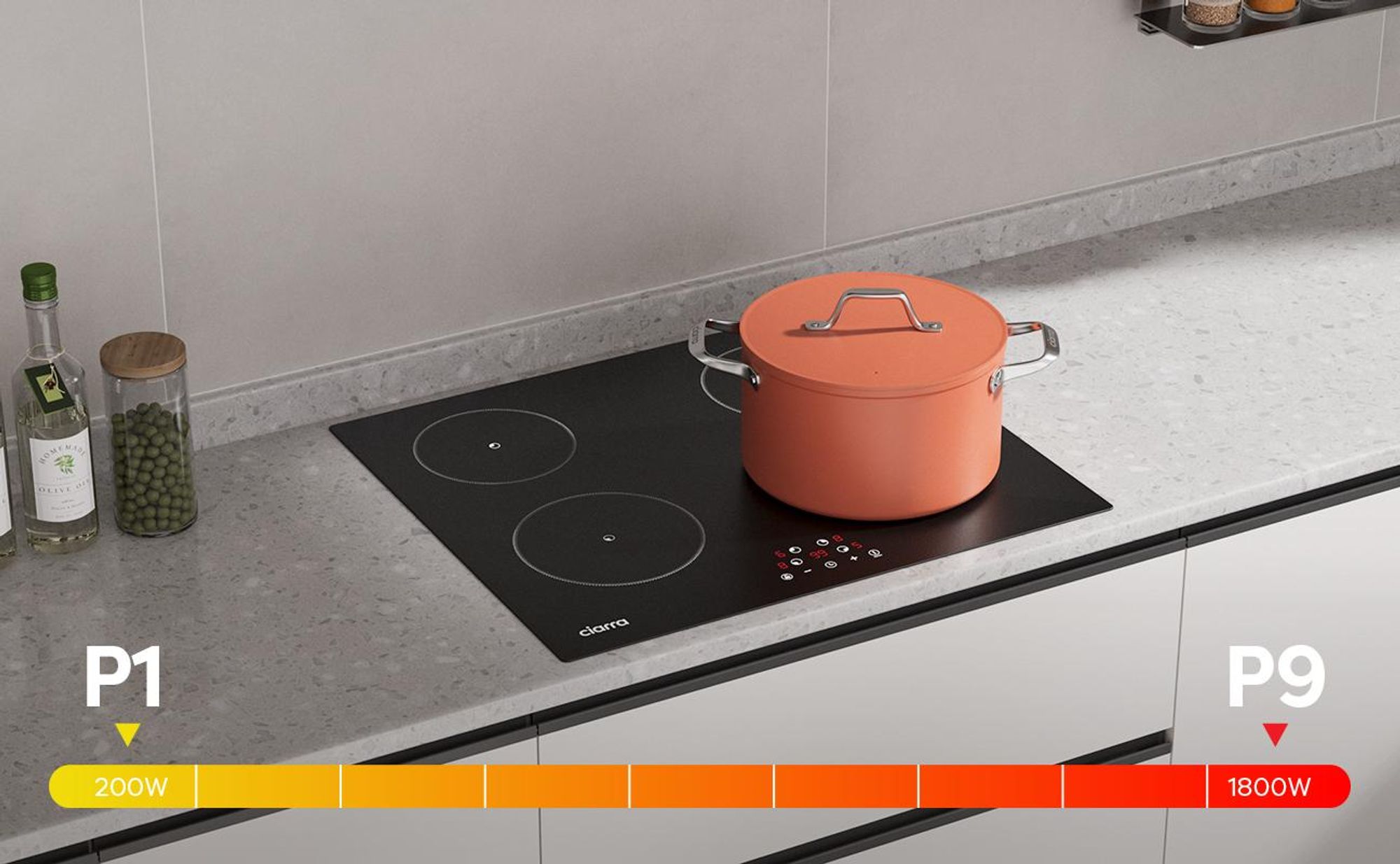 CIARRA Table de cuisson à induction 4 zones encastrable 6000 watts VM4BIH-F