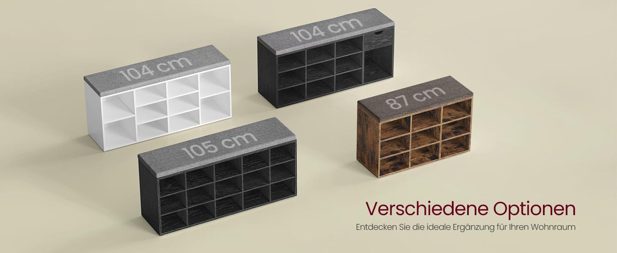 VASAGLE Schuhbank, 1 Schublade und 10 offene Fächern, Ebenholzschwarz-Schiefergrau