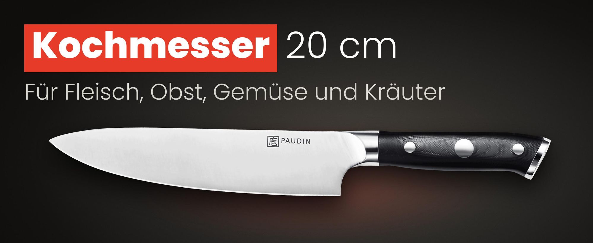 Kochmesser PAUDIN D1 mit Klinge aus Edelstahl und Griff aus G10-Glasfaser