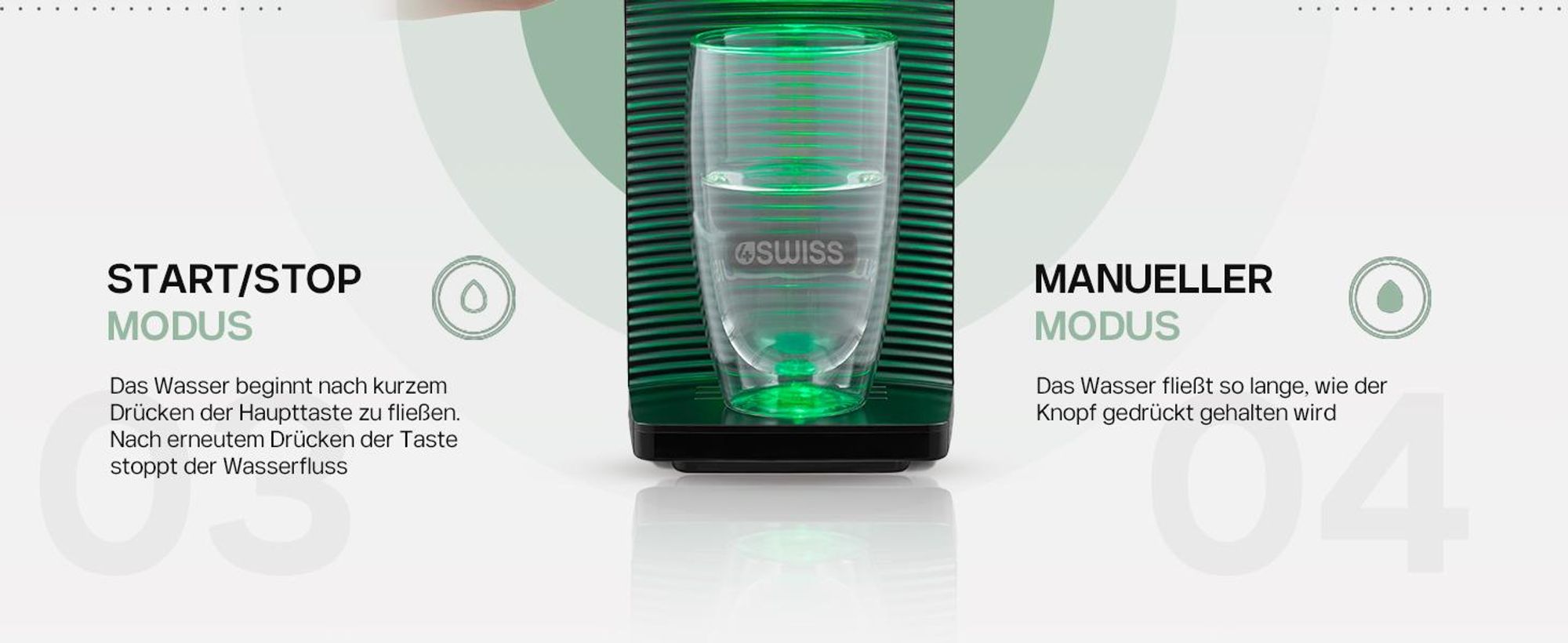 4SWISS Wasserfilter System - Entfernt Bakterien, Schwermetalle, Mikroplastik, Einfache Installation, Hervorragender Geschmack, Mit 3 Filtern, Schwarz
