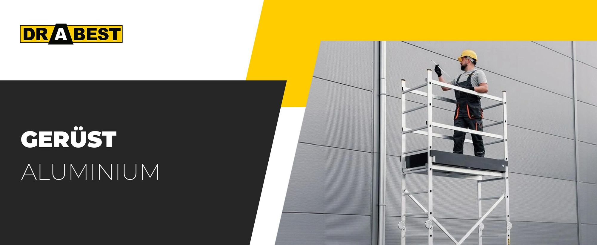 Drabest | Aluminiumgerüst - gerüst - Leitergerüst - leiter gerüst - bis zu 160kg  - alu gerüst - arbeitsplattform - plattform alu gerüst