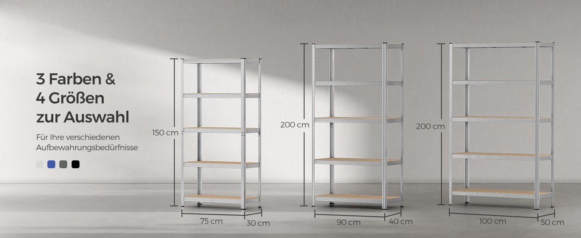 SONGMICS Lagerregal, 180 x 90 x 40 cm, bis 875 kg belastbar (175 kg pro Ablage), Schwerlastregal mit 5 Regalböden, Aufbewahrungsregal, Regalsystem, höhenverstellbar, Garage, Keller, Silber GLR40SV