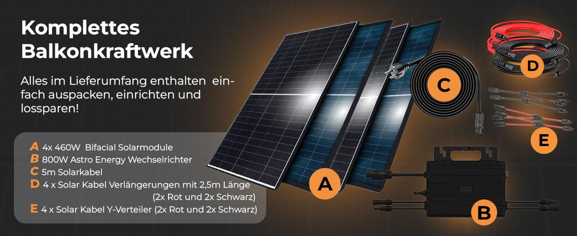 Sunniva Balkonkraftwerk 1840W Komplettsets