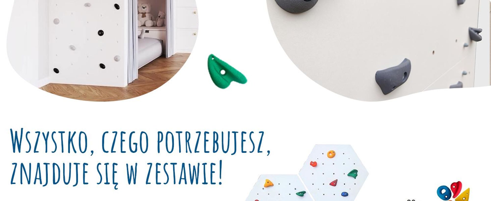 Create for you® – Ścianka Wspinaczkowa, 3x Panel 86x75 cm, 15 Kolorowych Chwytów, Domowa Wspinaczka, Sprzęt Fitness do Domu, Zabawa Ruchowa dla Dzieci