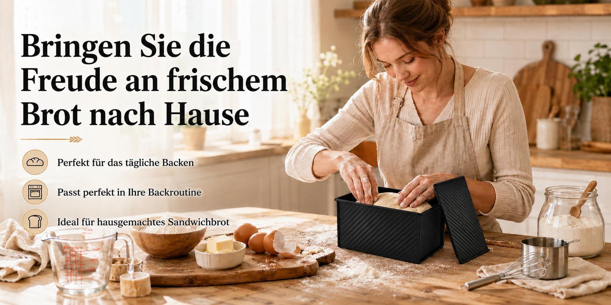 CANDeal Für 450g Teig Toast Brot Backform Gebäck Kuchen Brotbackform Mold Backform mit Deckel(Schwarz-Rechteck-Welle)