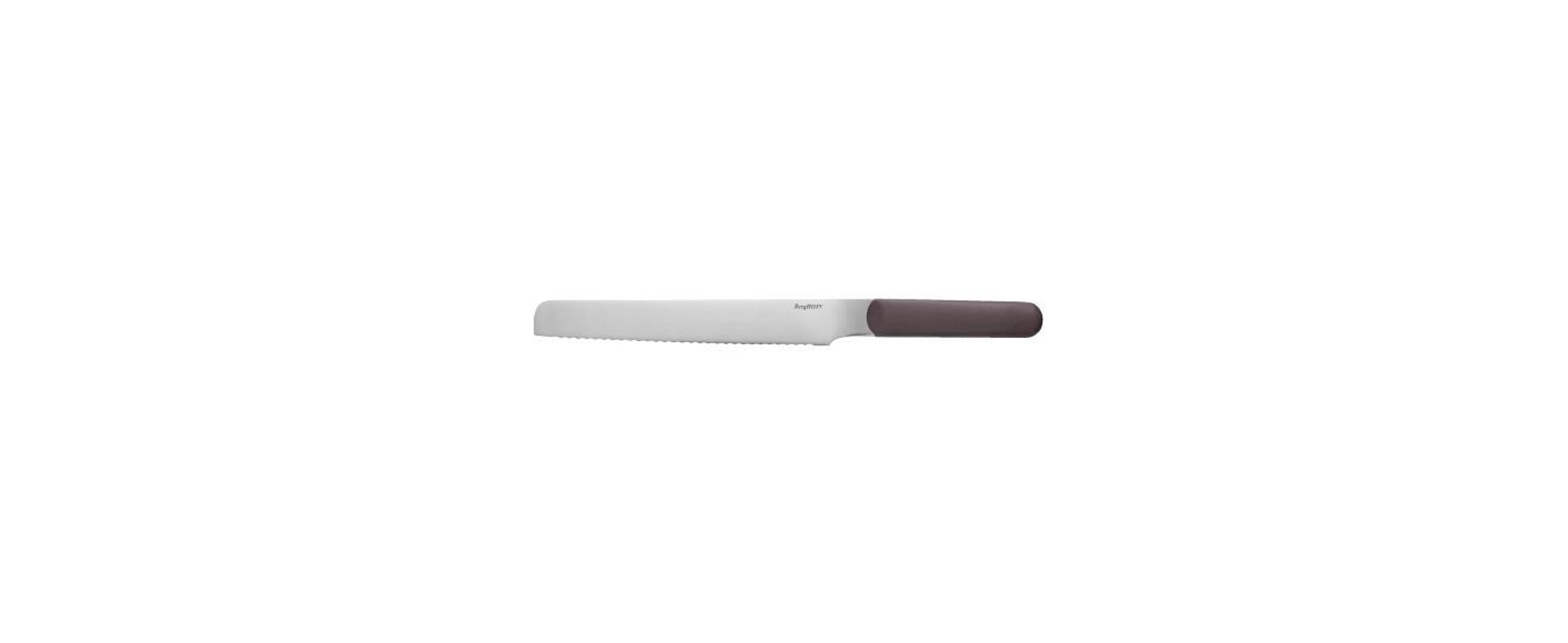 BergHOFF Home Elements Brotmesser 21 cm, Wellenschliffmesser aus Edelstahl, ideal für Brot, Kuchen und Melone, ergonomischer Griff, Aubergine