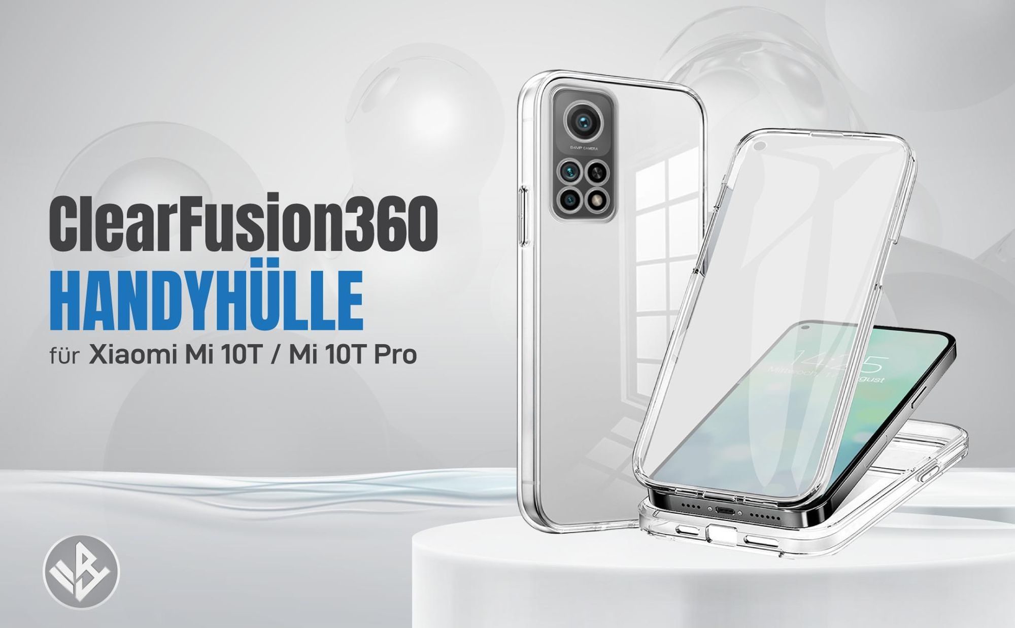 Transparente 360 Grad Hülle für Xiaomi Mi 10T / Mi 10T Pro mit Kameraschutz