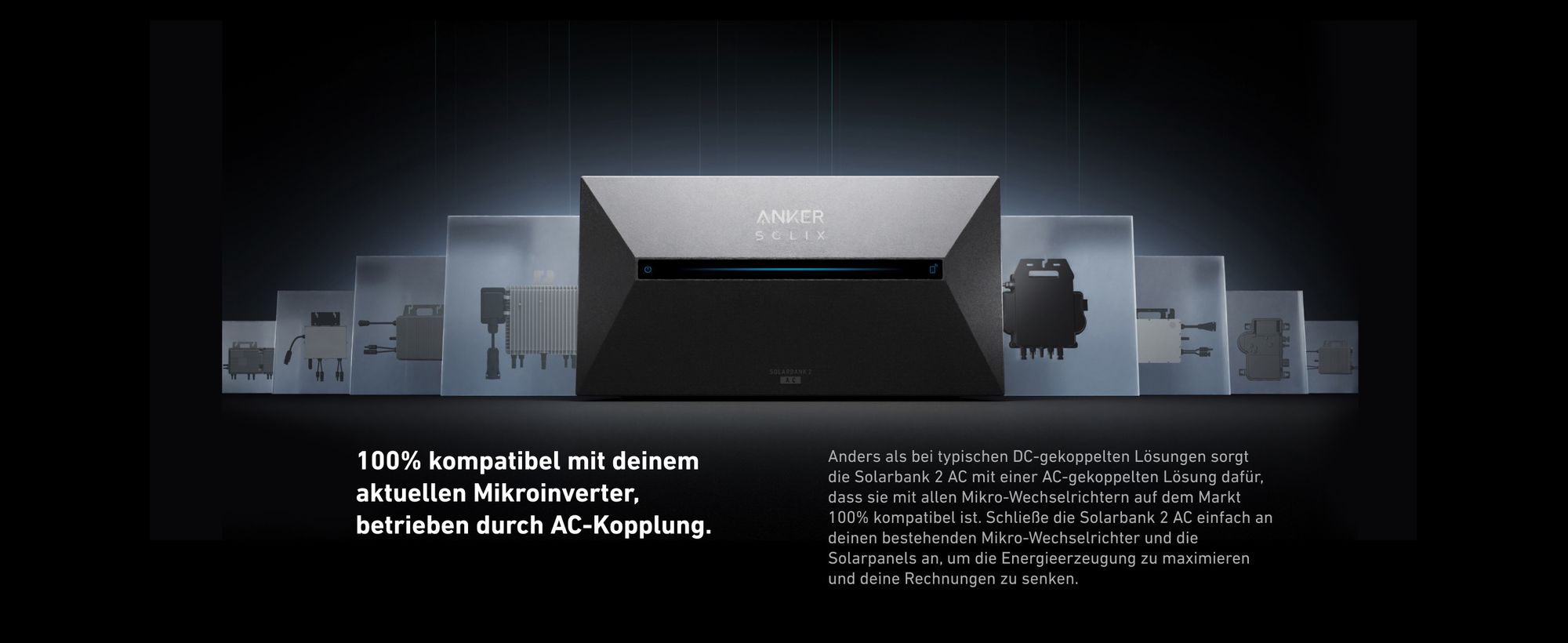 Anker SOLIX Solarbank 2 E1600 AC Speicher für Balkonkraftwerk 1600Wh Solarstromspeicher
