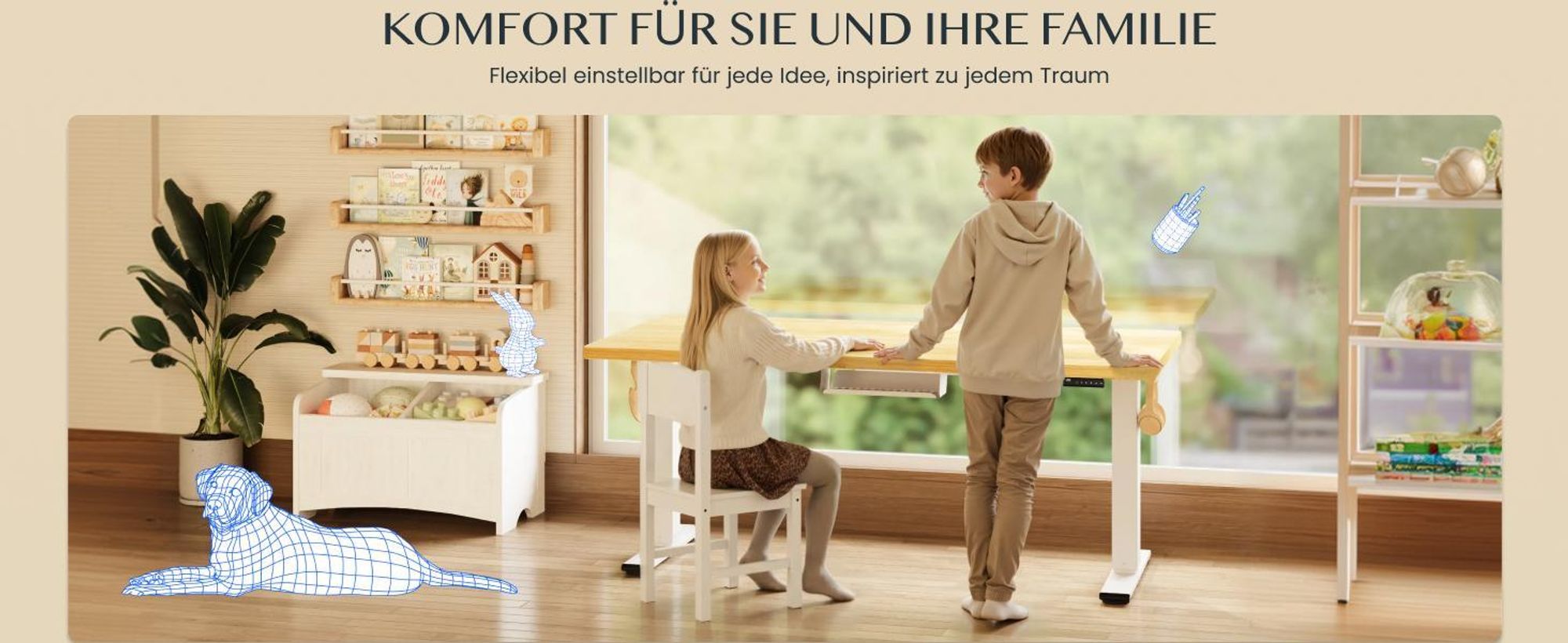 FLEXISPOT E1 Pro Elektrisch Höhenverstellbarer Schreibtisch 160x80cm 25MM EINTEILIGE TISCHPLATTE Doppelmotor 120KG Tragkraft, 4 Speicherplätze (Weiß)