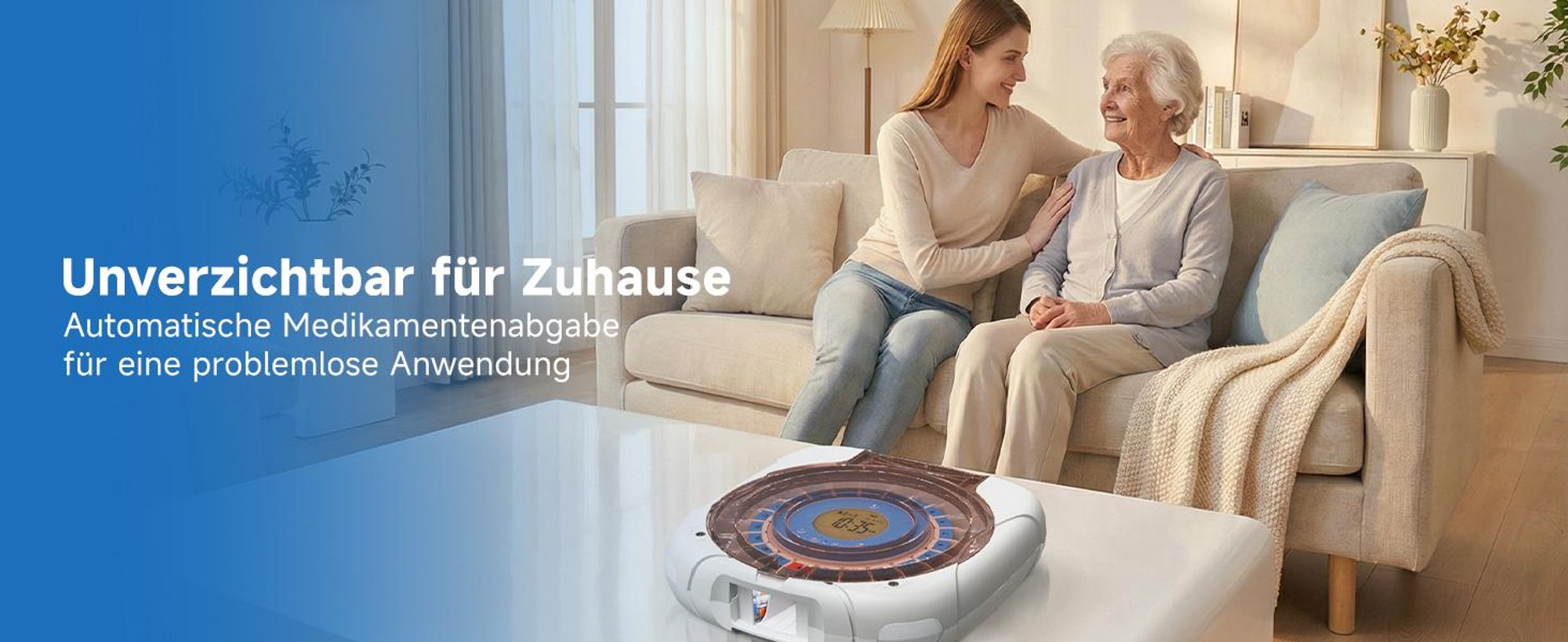 Retekess TH017 Smart-Pillenbox, Drahtlose WLAN-Kommunikation, Automatischer Pillenauswurf, 21 Pillenfächer, zwei Stromversorgungsoptionen,für Senioren