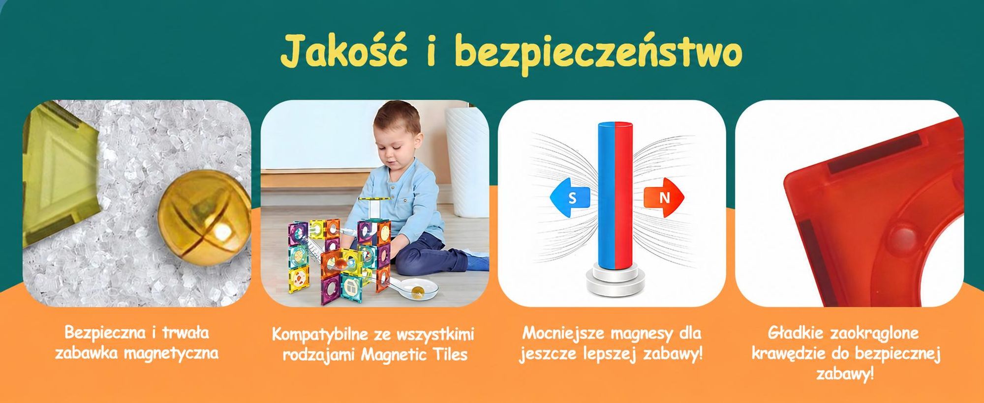 Olvy Magnetyczne klocki konstrukcyjne 100 elementów - Magnetyczny tor marmurowy i zabawka konstrukcyjna dla dzieci, STEM, Montessori, kompatybilna z Magna i Connetix