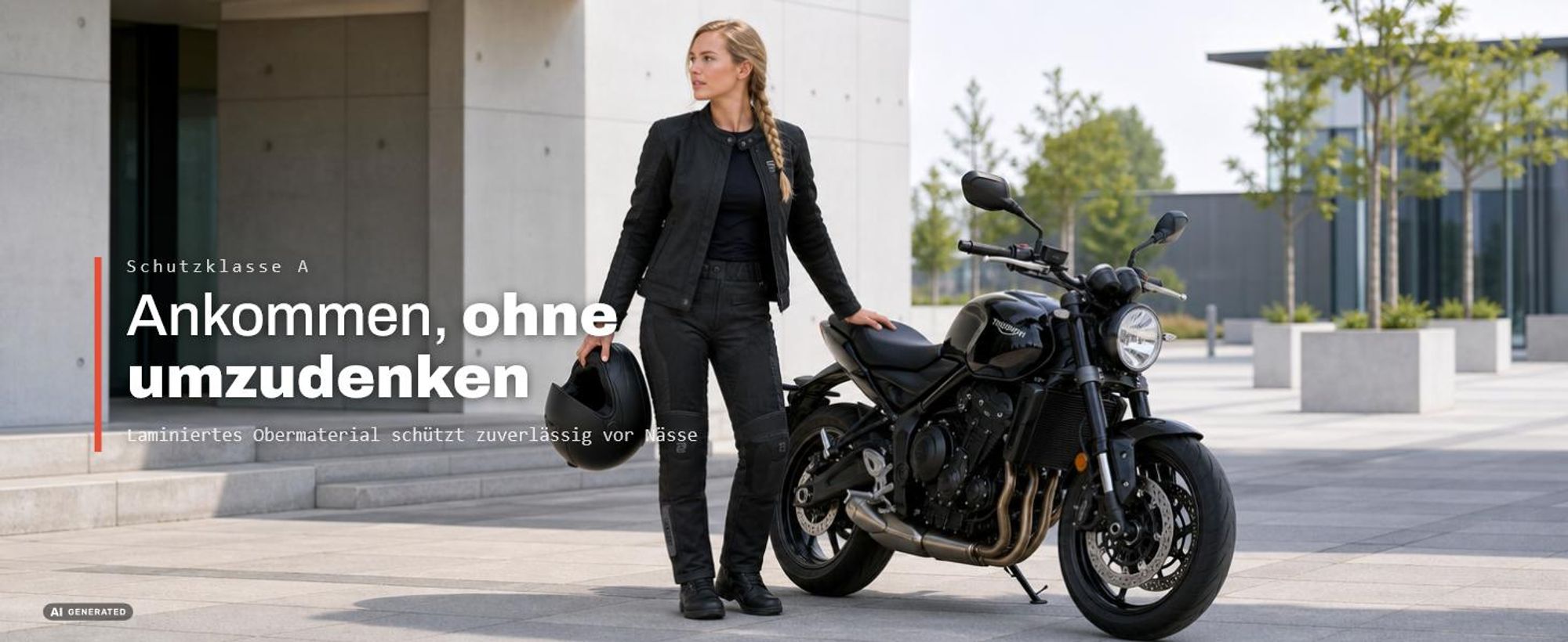 Bogotto Vysio wasserdichte 2in1 Motorrad Textilhose, schwarz, XL