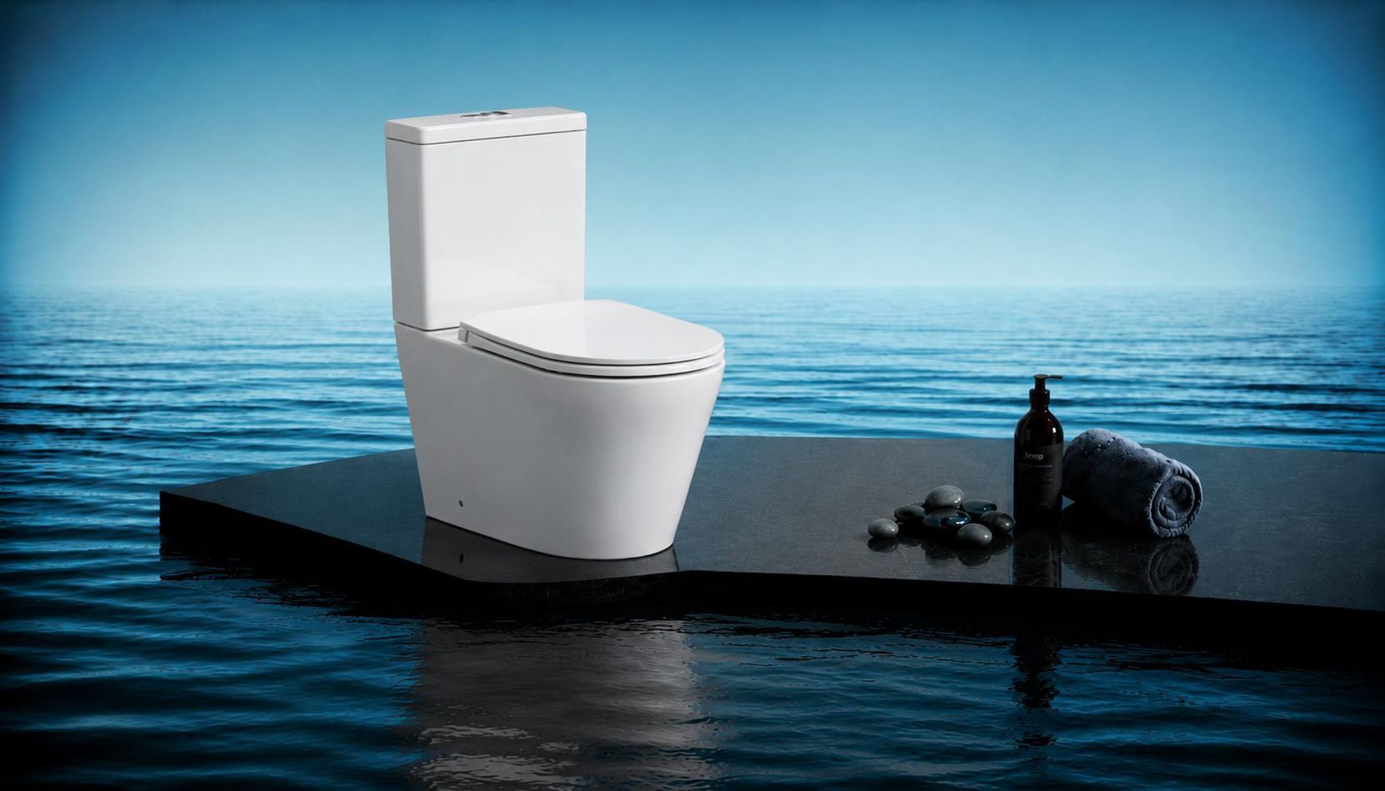 AQUA for you | Stand-WC – Cersanit Bonica Pro Oval - spülrandlos - 61x35,8x84 cm - Universalabgang - Weiß - mit Spülkasten, WC-Sitz, Softclose, Toilette