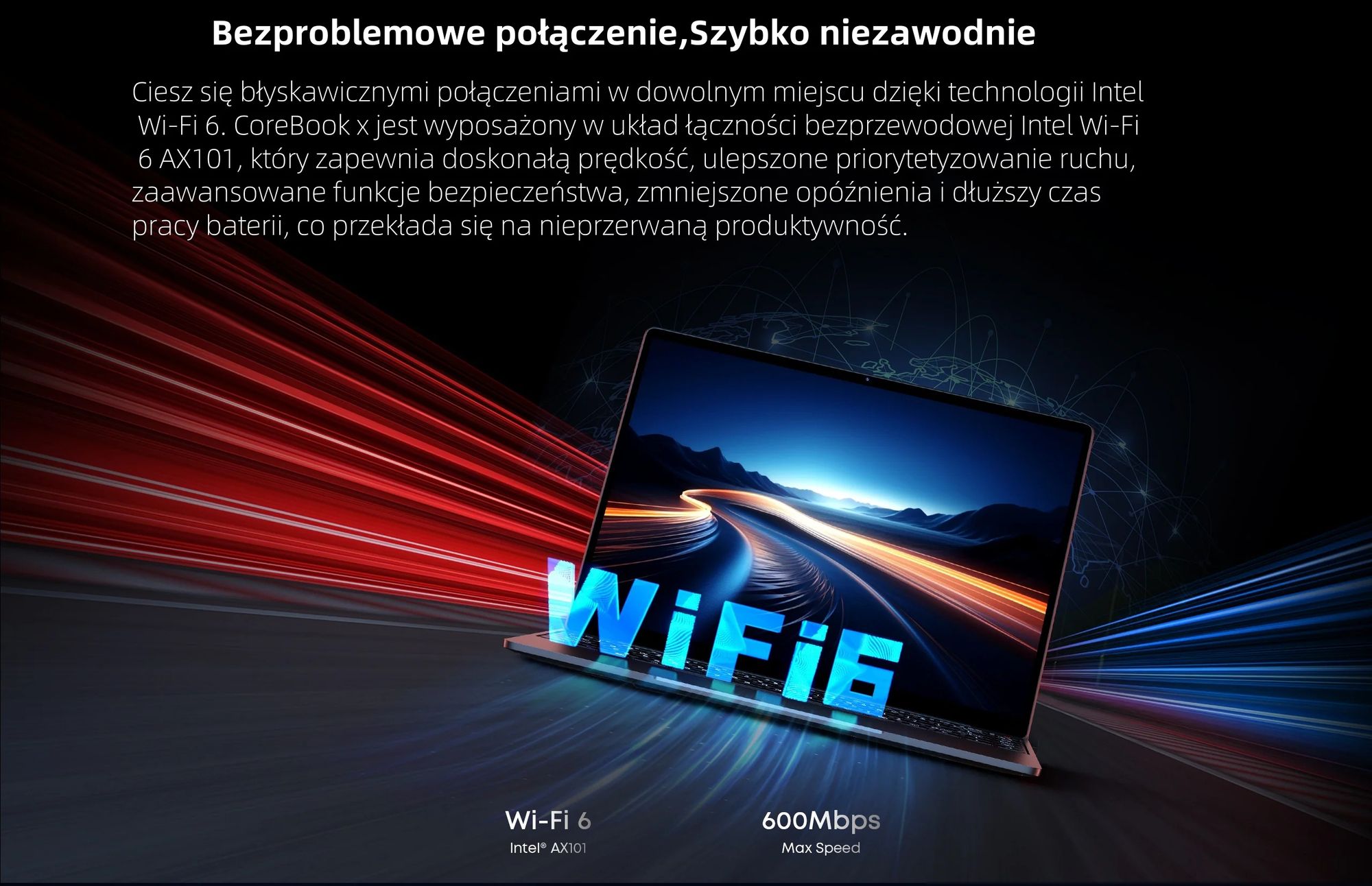 Laptop CHUWI CoreBook X - Procesorem Intel Core i3-1220P Ekran 14" Windows 11 16GB +512GB Baterią 4000mAh - Szary