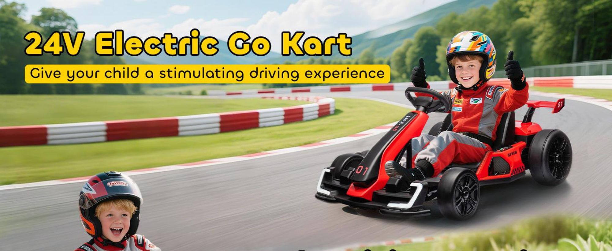 HOMCOM Elektryczny gokart dla dzieci 24 V, 6-12 km/h, tryb driftu, powolny start, 3-stopniowa regulacja siedzenia, wyświetlacz muzyczny, pas bezpieczeństwa, pojazd dla dzieci w wieku 6-12 lat, kolor czerwony