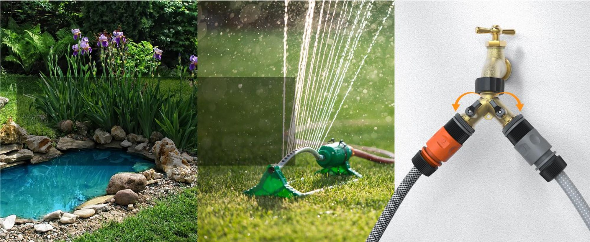 Brandson 2 Wege Verteiler, Gartenschlauch Verteiler, Wasserverteiler, Schlauchverteiler, Y-Verteiler für 3/4 Zoll Wasserhahn