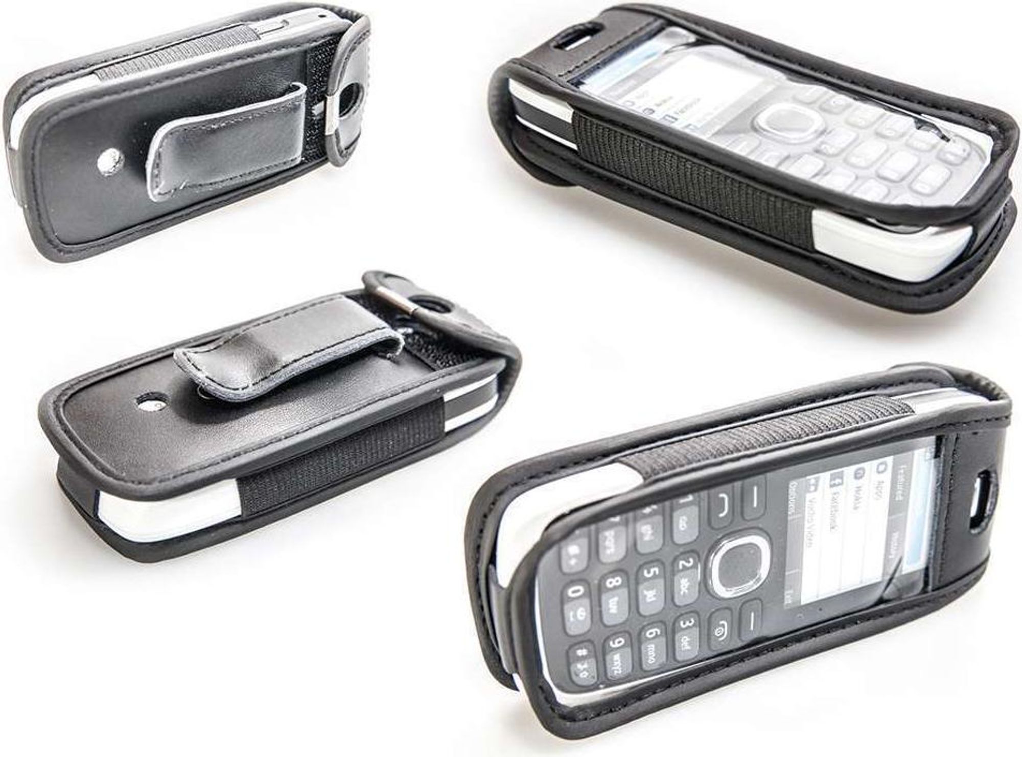 caseroxx Ledertasche mit Gürtelclip kompatibel mit Nokia 113 aus Echtleder, Tasche mit Gürtelclip und Sichtfenster Bild 1